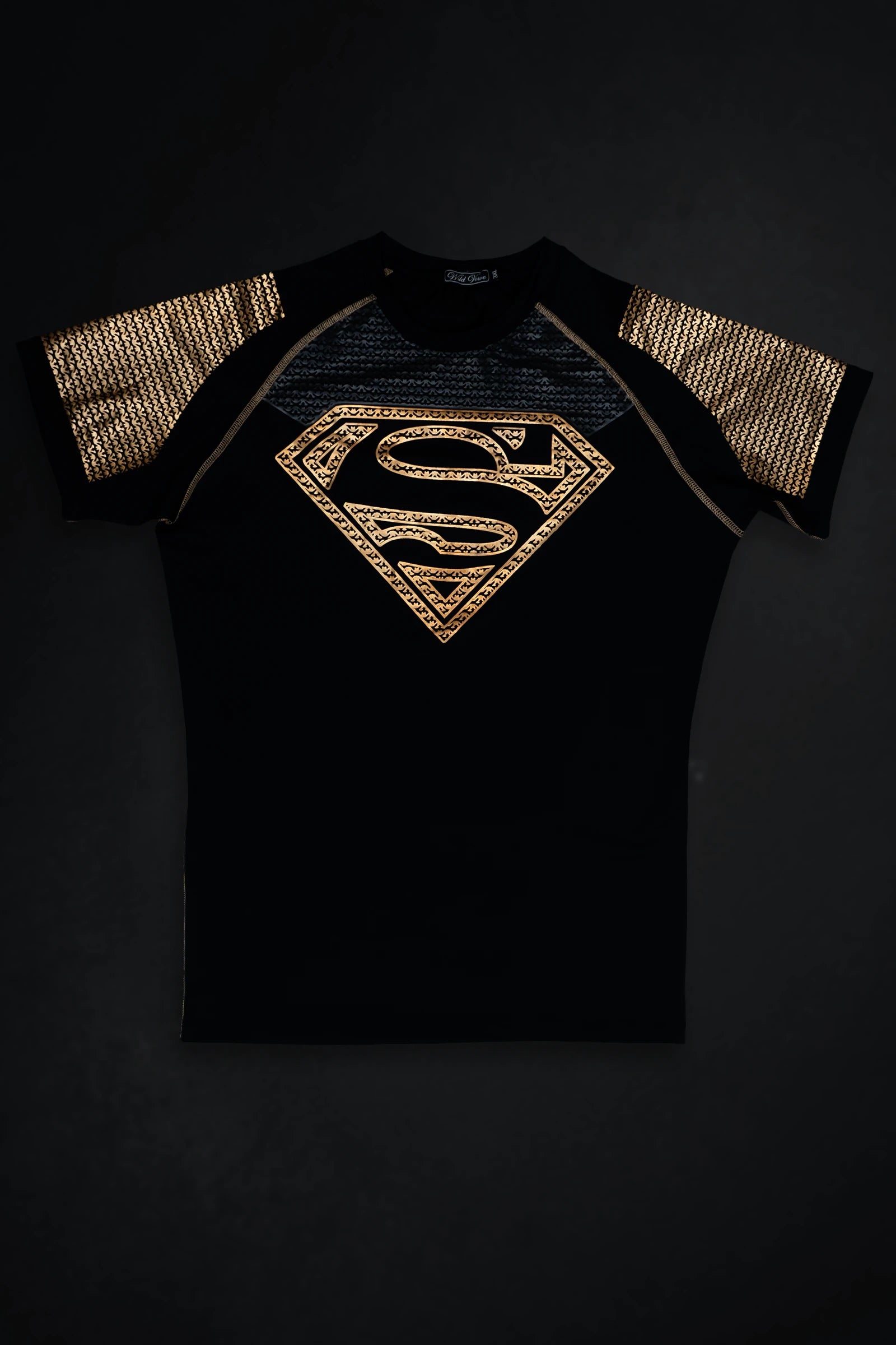 Workout Superman Tight T Shirt SHADOW SUPERMAN COMPRESSION TEE