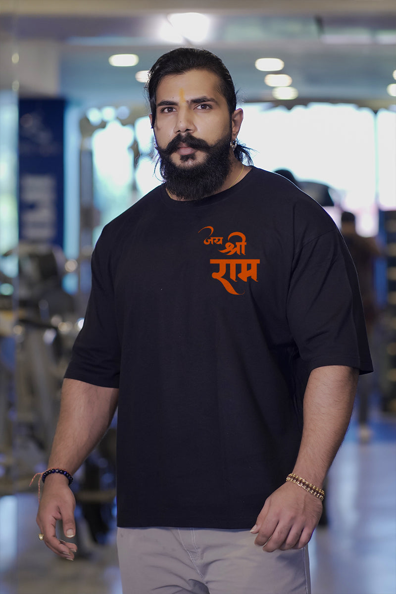 Jai Shree Ram Hanuman Ji Oversized T-shirt (BLACK)