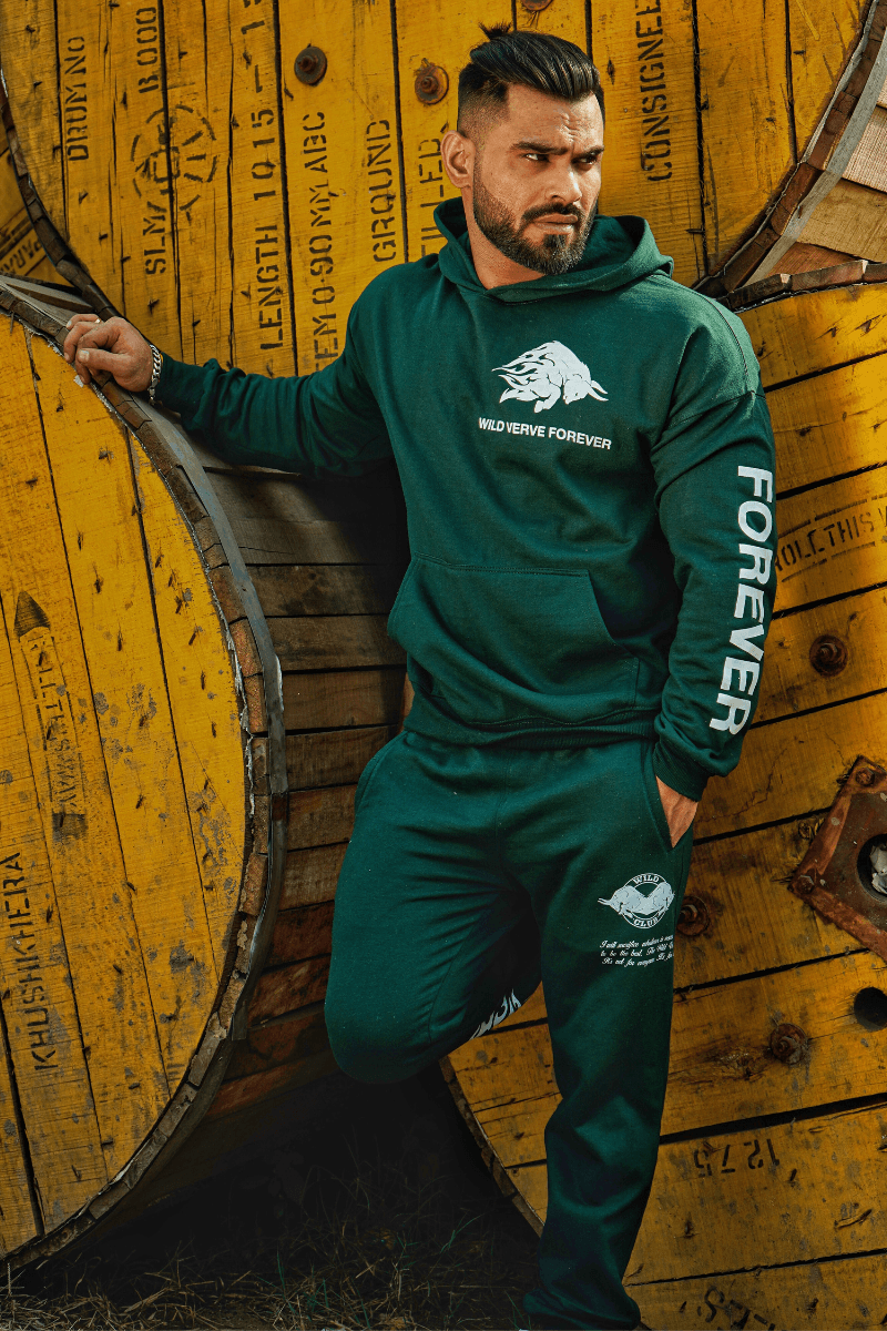Wild Verve Forever Fiery Bull Streetwear Green Coord - THEWILDVERVE