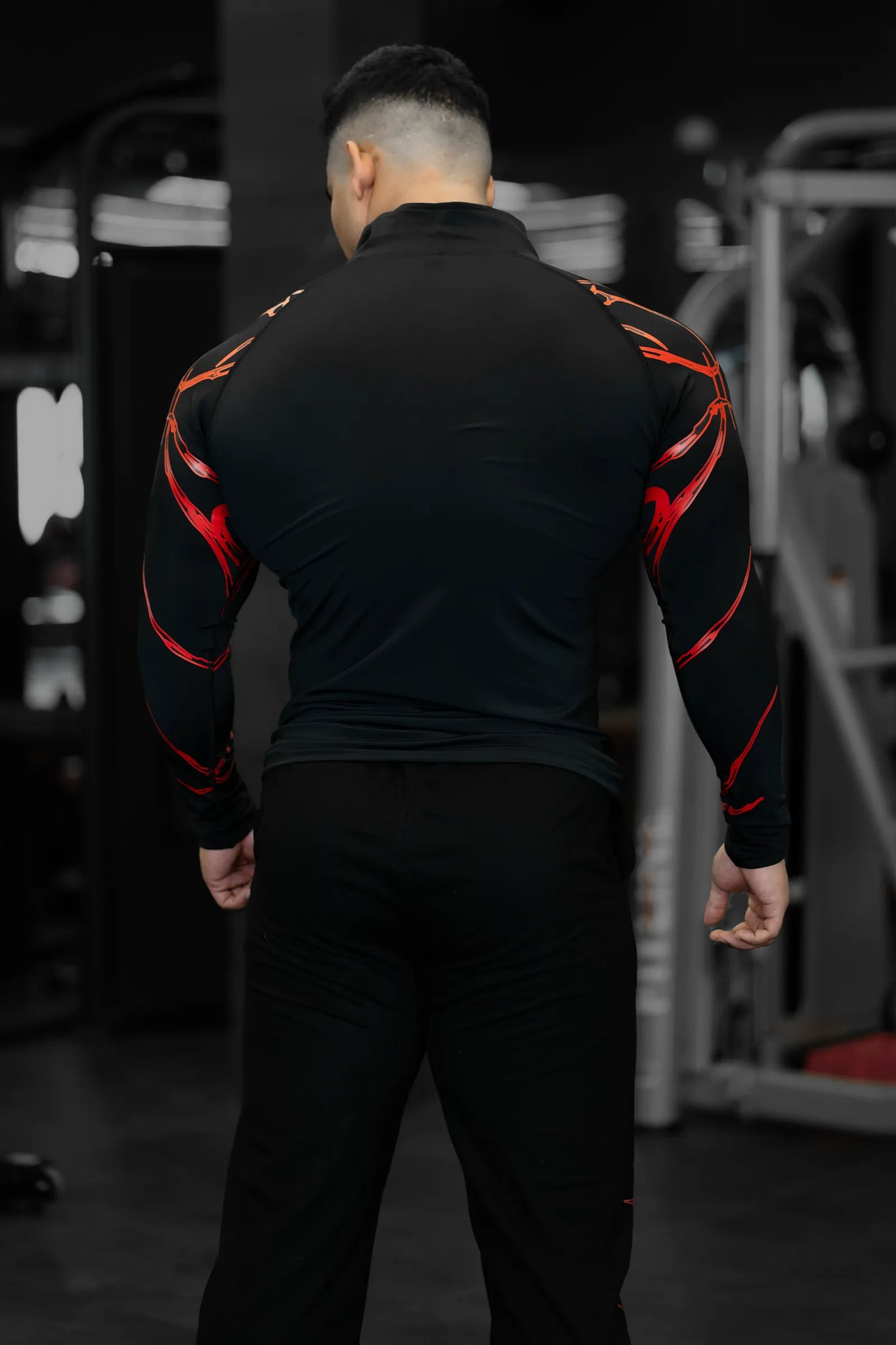 DARK ECLIPSE QUARTER-ZIP COMPRESSION (INFERNO RED)