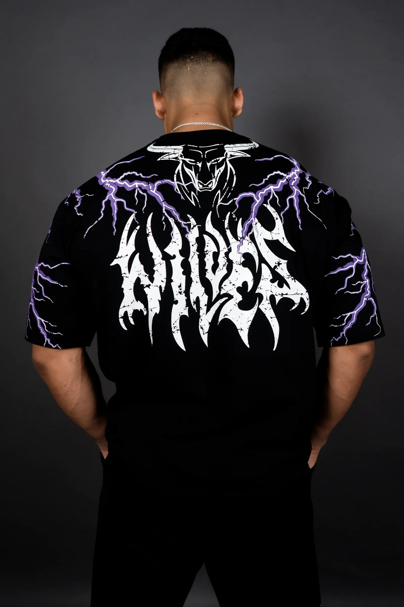 THUNDER STORM OVERSIZED T-SHIRT (BLACK PURPLE)