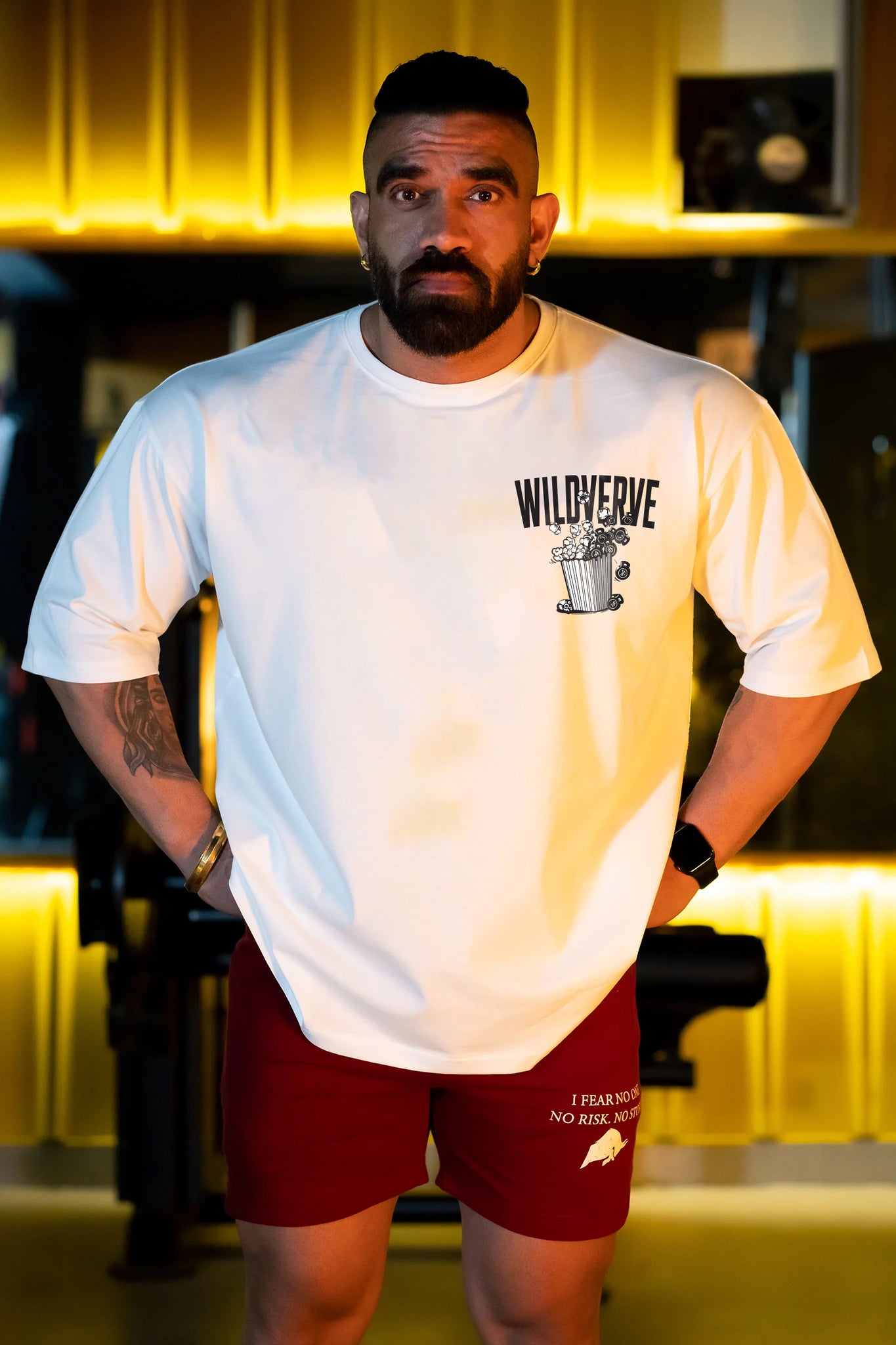 Wild Verve Strength & Snack Oversized T-shirt (WHITE)