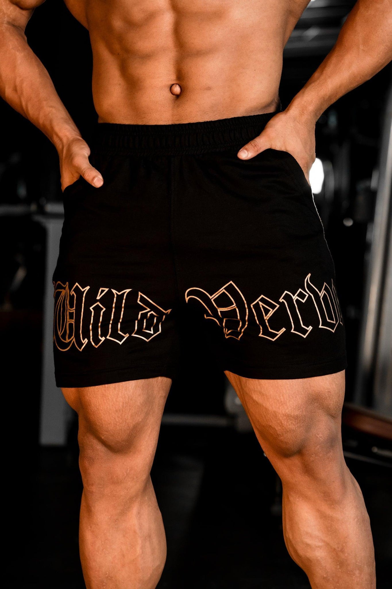 GOLDEN WILD VERVE SHORTS (BLACK) - THEWILDVERVE