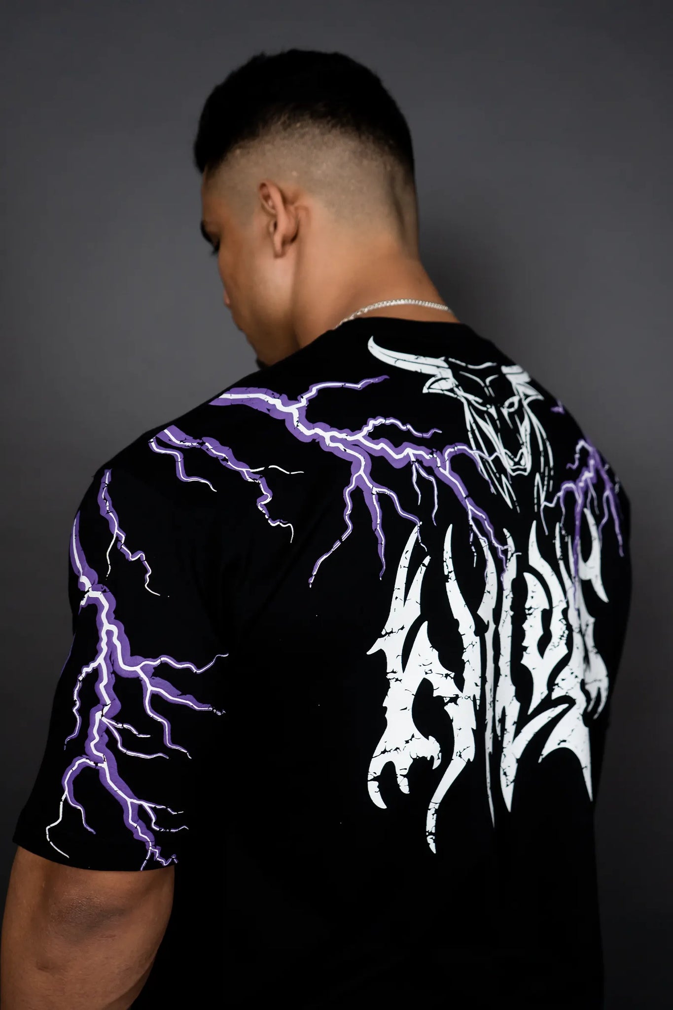 THUNDER STORM OVERSIZED T-SHIRT (BLACK PURPLE)