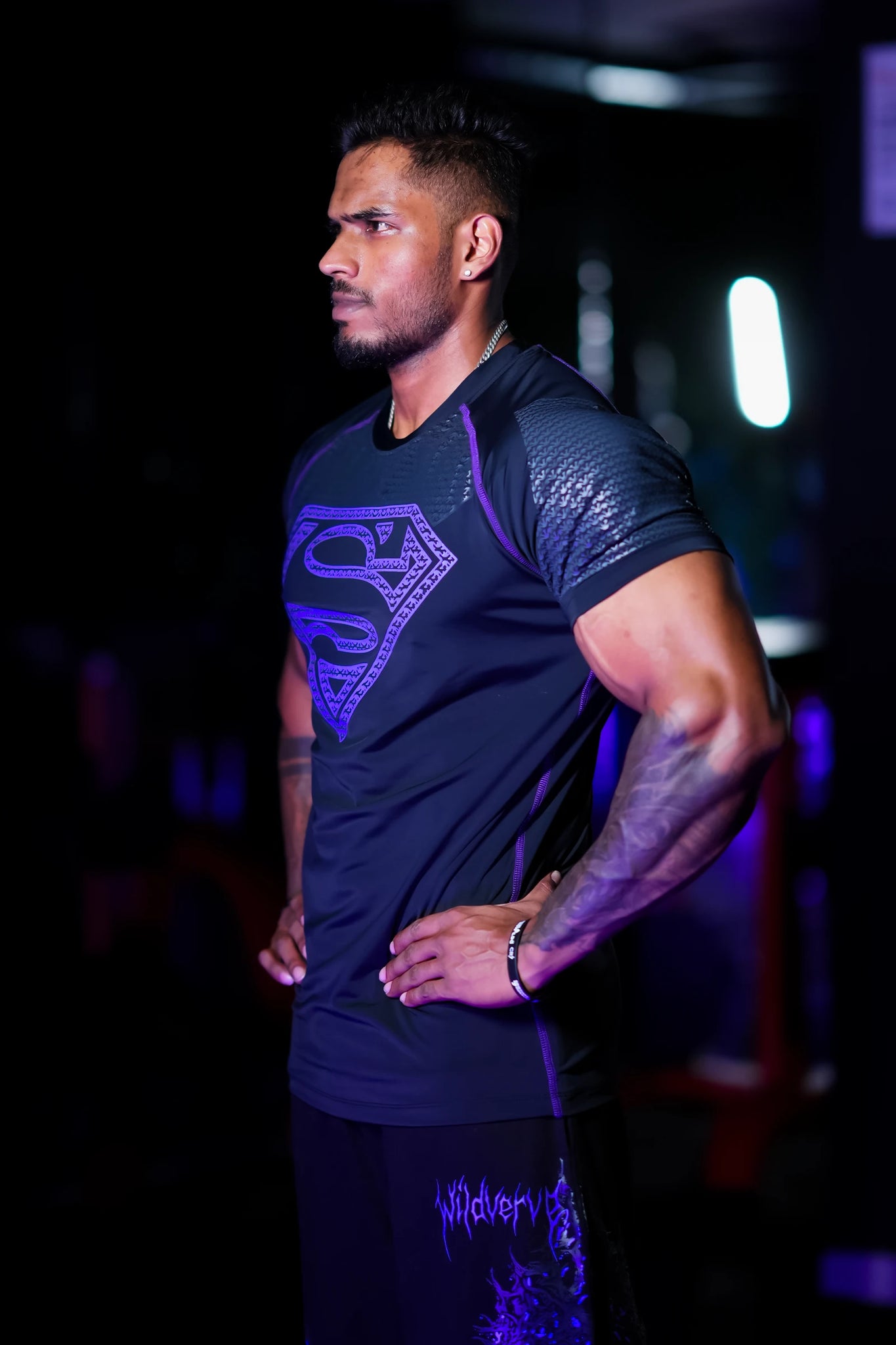 SHADOW SUPERMAN COMPRESSION TEE – PURPLE EDITION