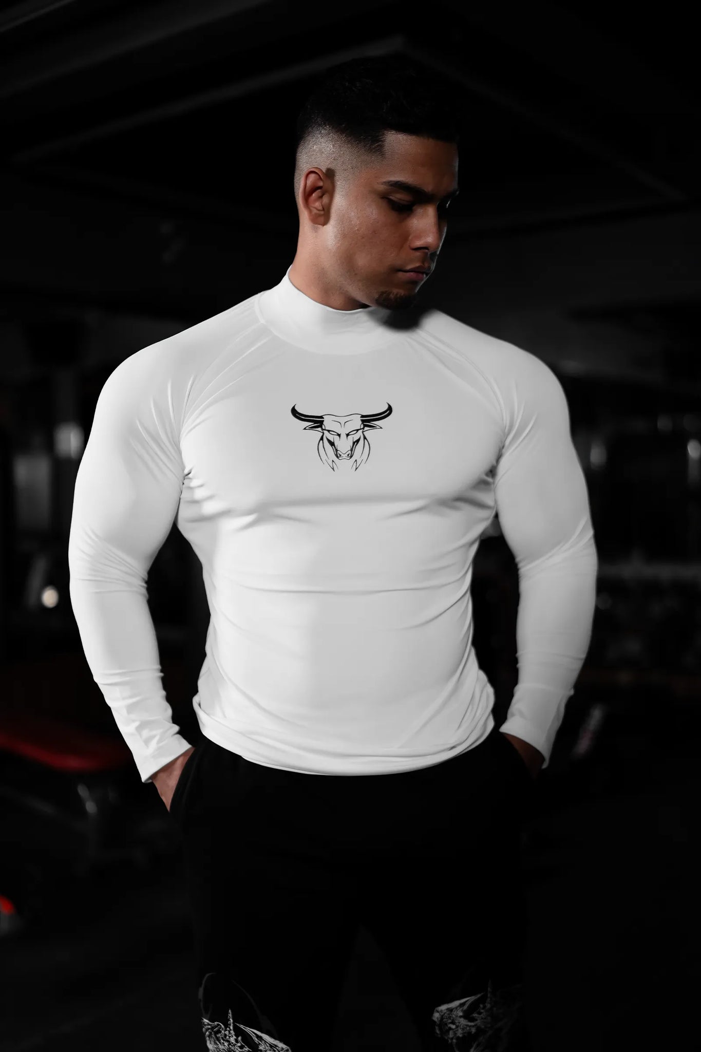 VERVE CORE HIGH-NECK FULL SLEEVE COMPRESSION (WHITE)