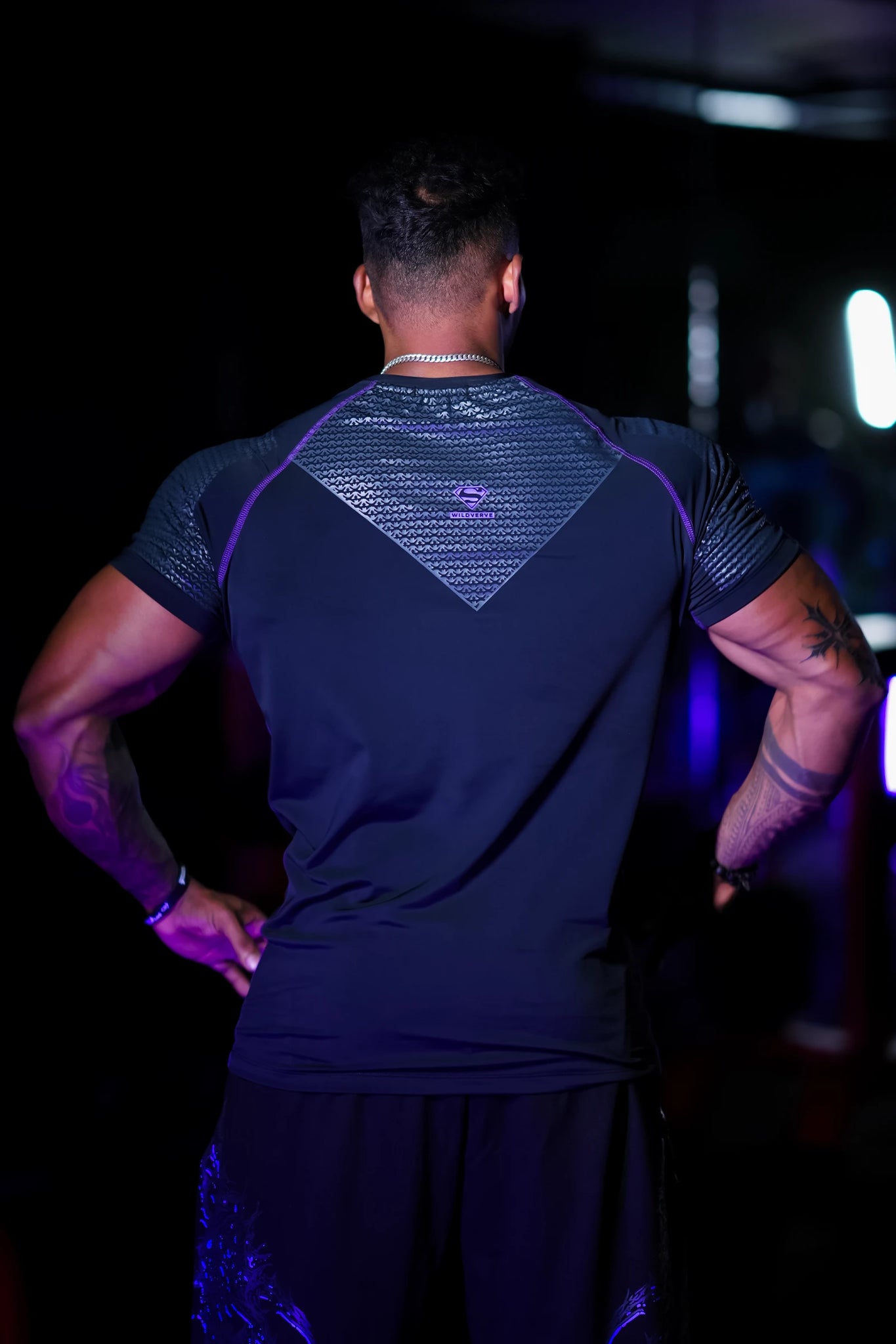 SHADOW SUPERMAN COMPRESSION TEE – PURPLE EDITION