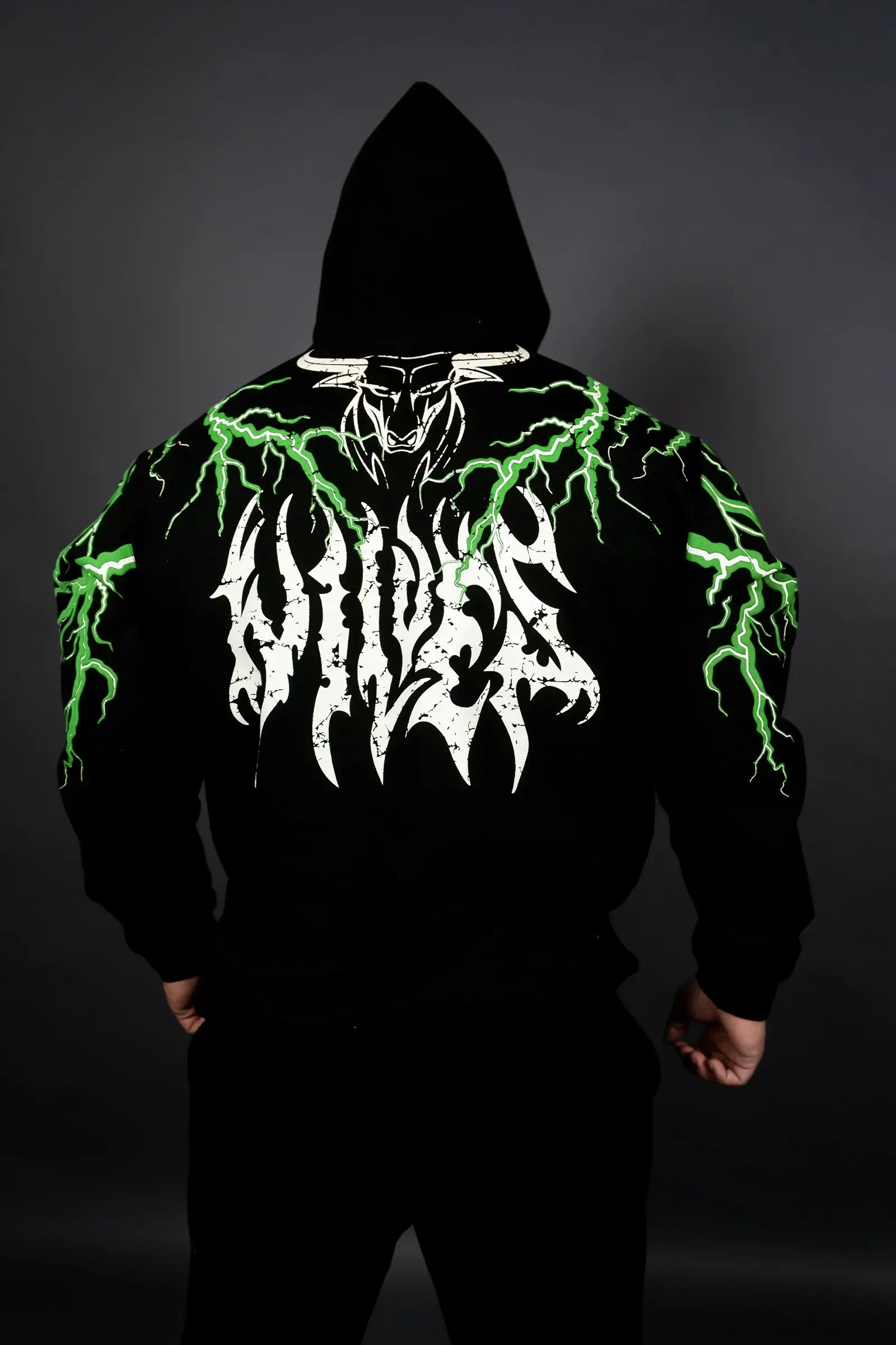 THUNDER STORM HOODIE BLACK GREEN