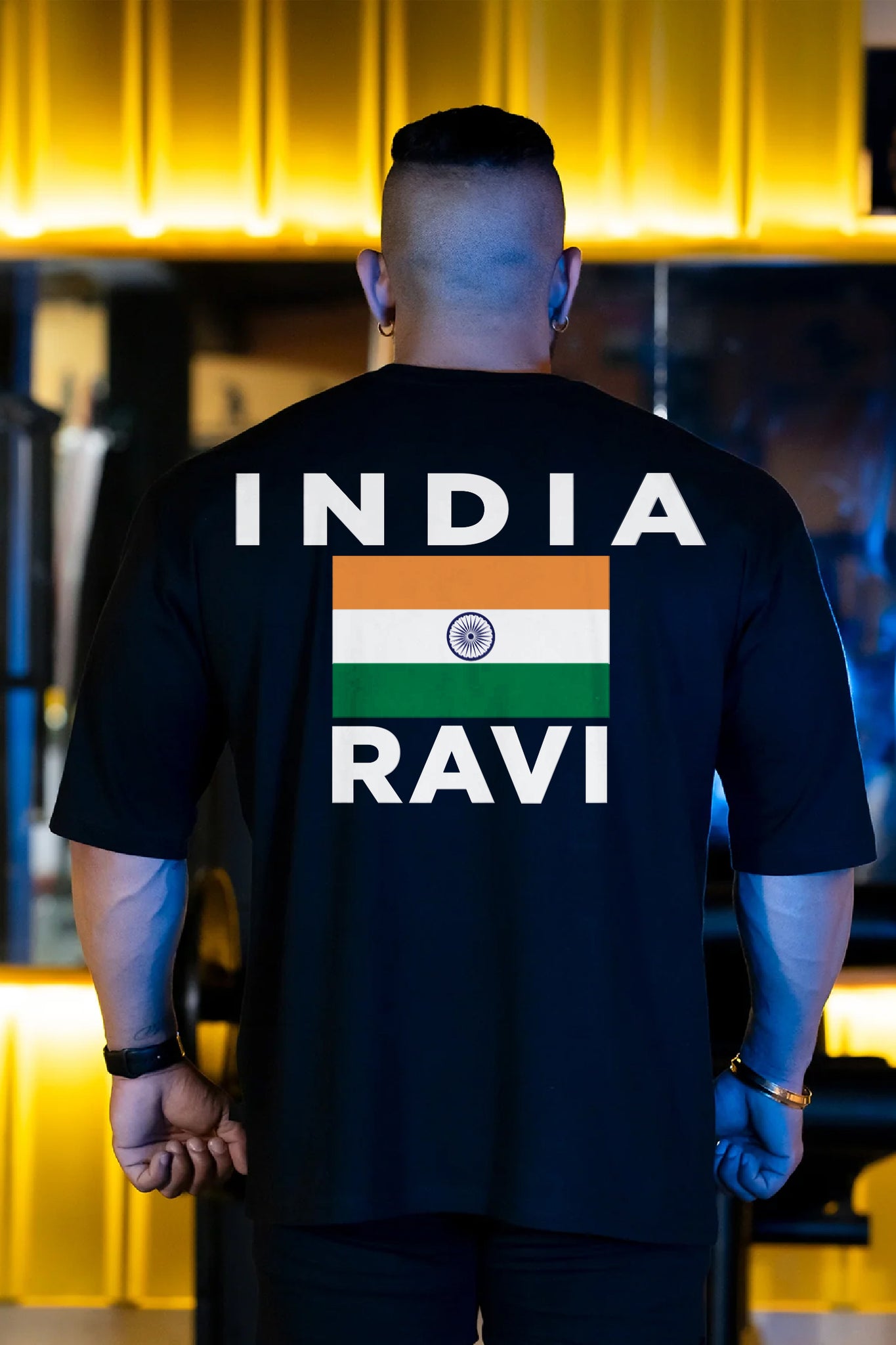 OFFICIAL INDIA SPORTS ATHLETE OVERSIZED T-SHIRT (BLACK)