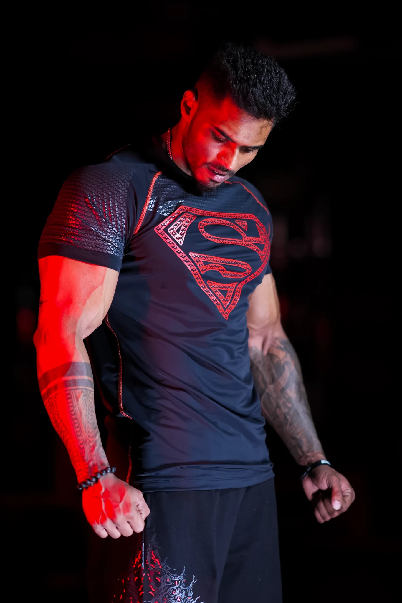 SHADOW SUPERMAN COMPRESSION TEE – RED EDITION