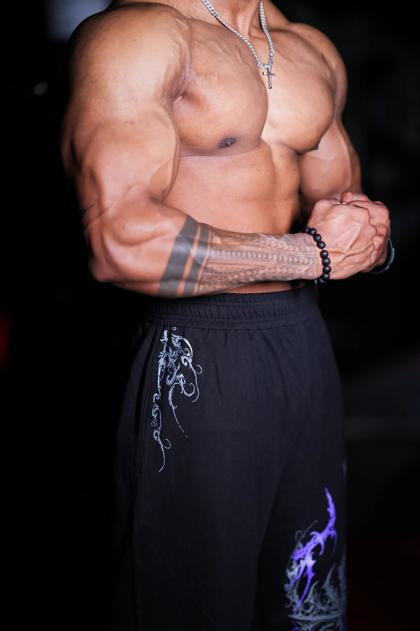 WILDVERVE NIGHT REIGN SWEATPANTS (BLACK PURPLE)