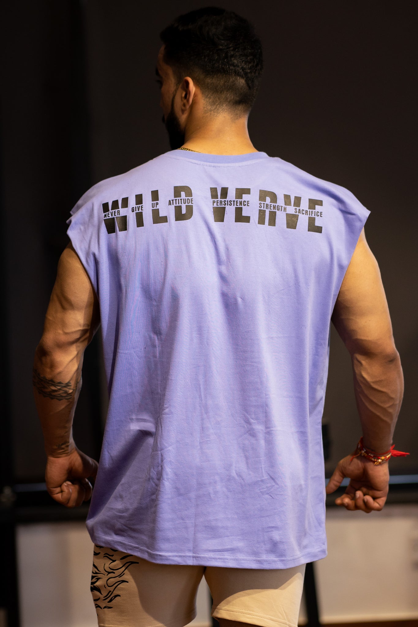 MOTIVATION IS TEMPORARY MUSCLE TEE (BLUEBERRY)