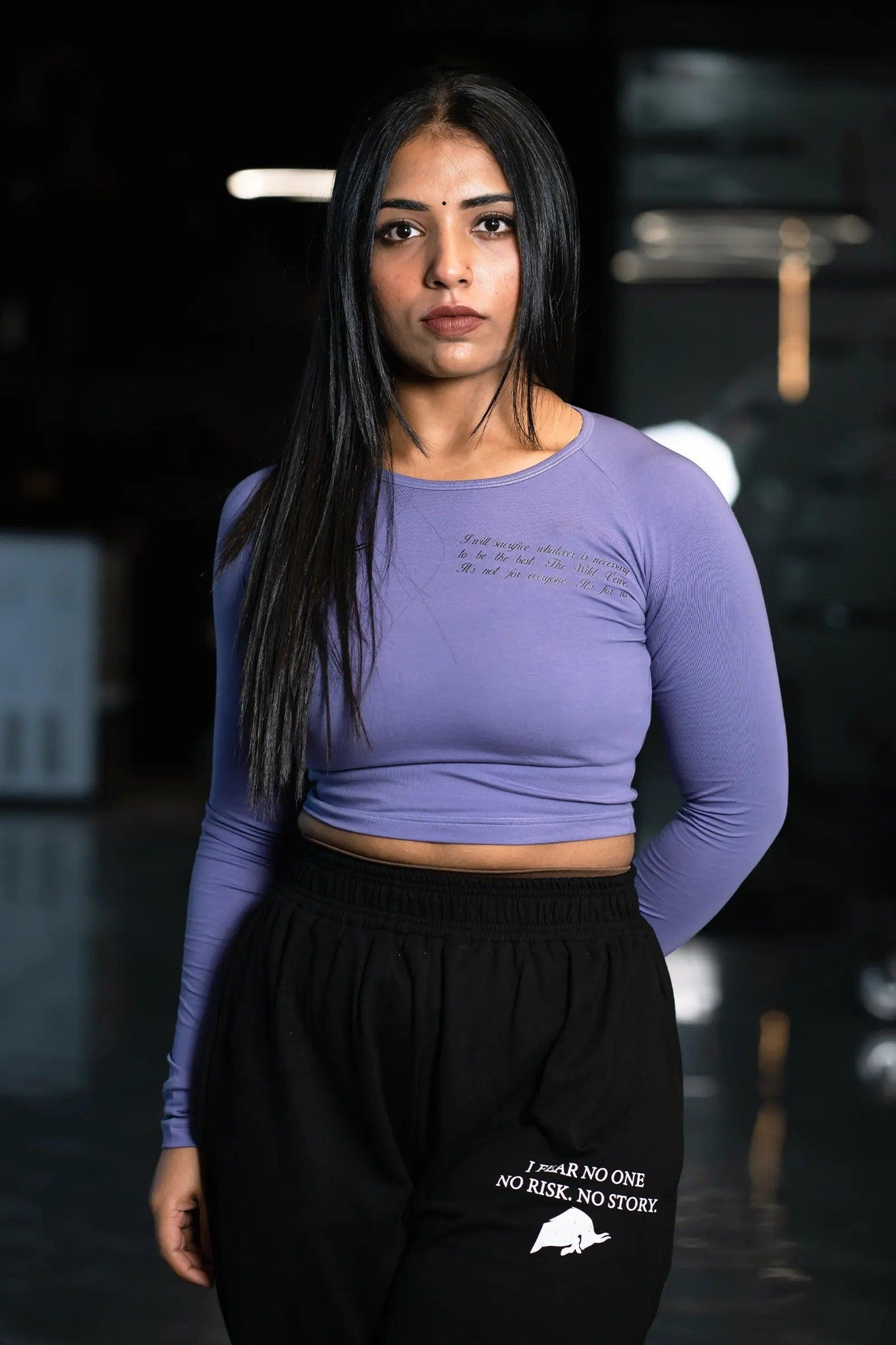 WILD VERVE LIFTING LONG SLEEVE CROP TOP (VERVE VIOLET)