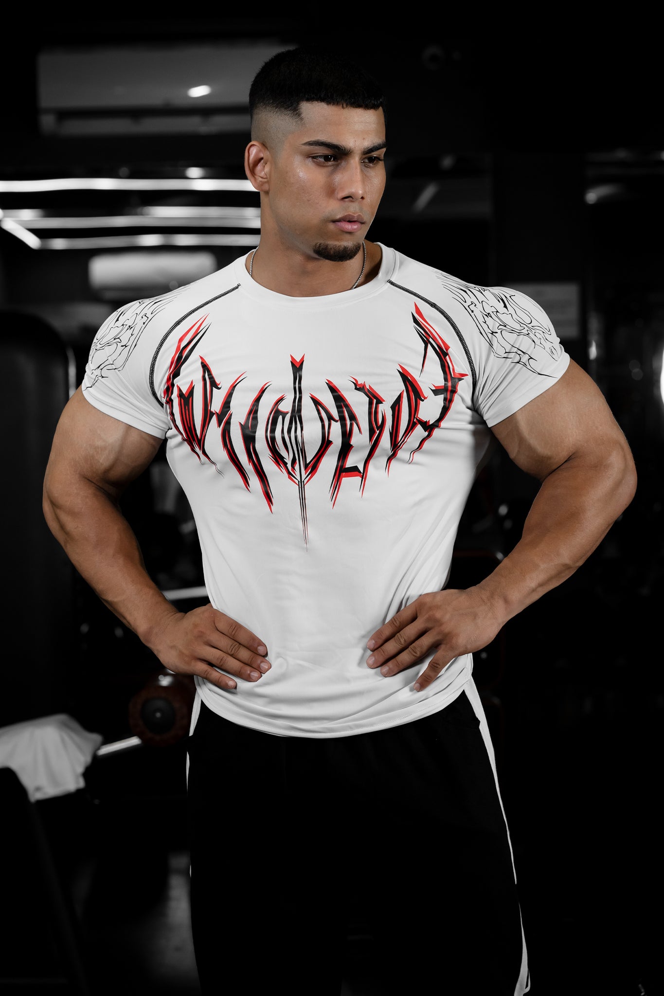 NIGHT WALKER ELITE COMPRESSION FIRE RED PRINT (CELESTIAL WHITE) - THEWILDVERVE