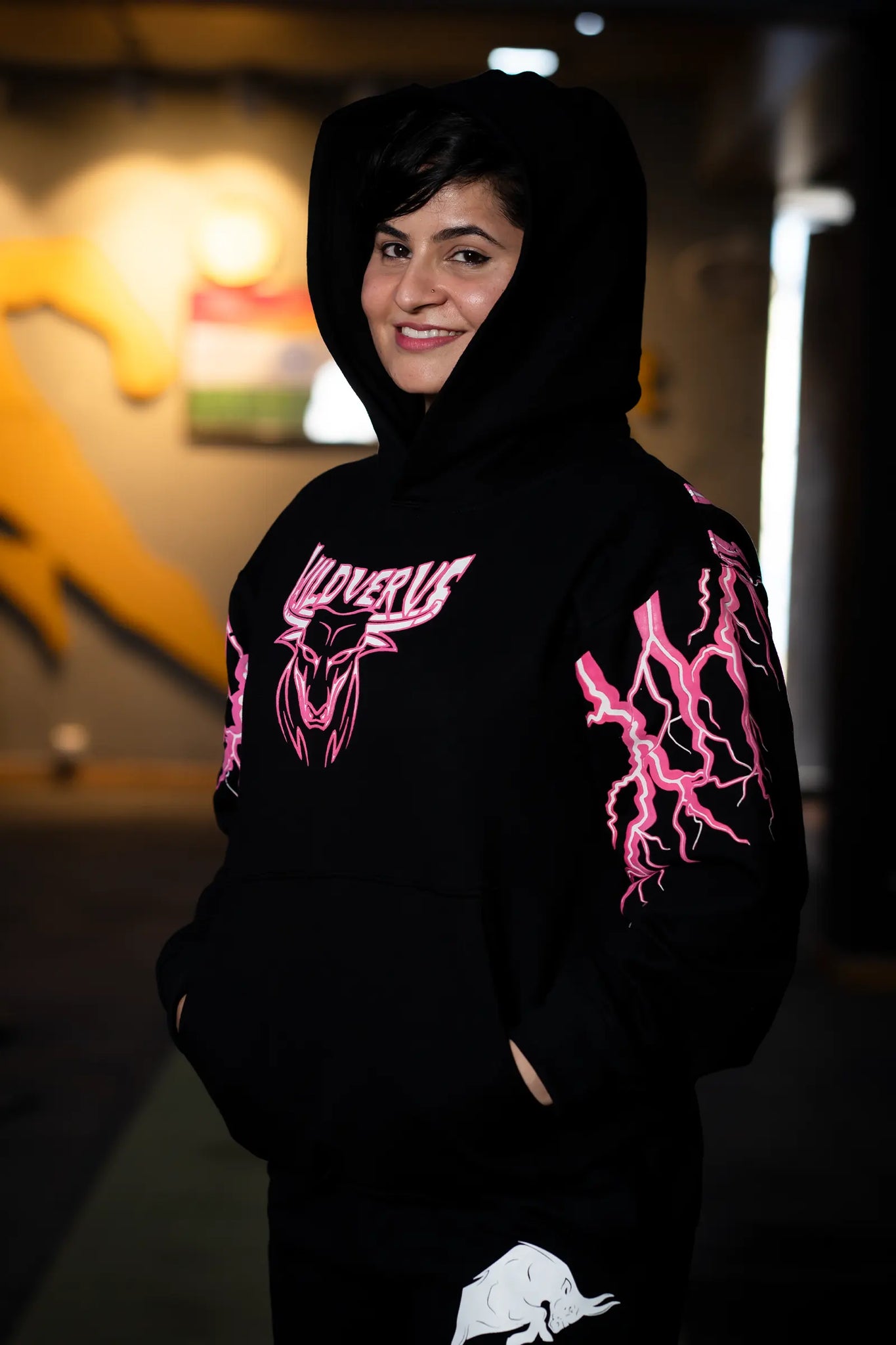 THUNDER STORM HOODIE (BLACK PINK)