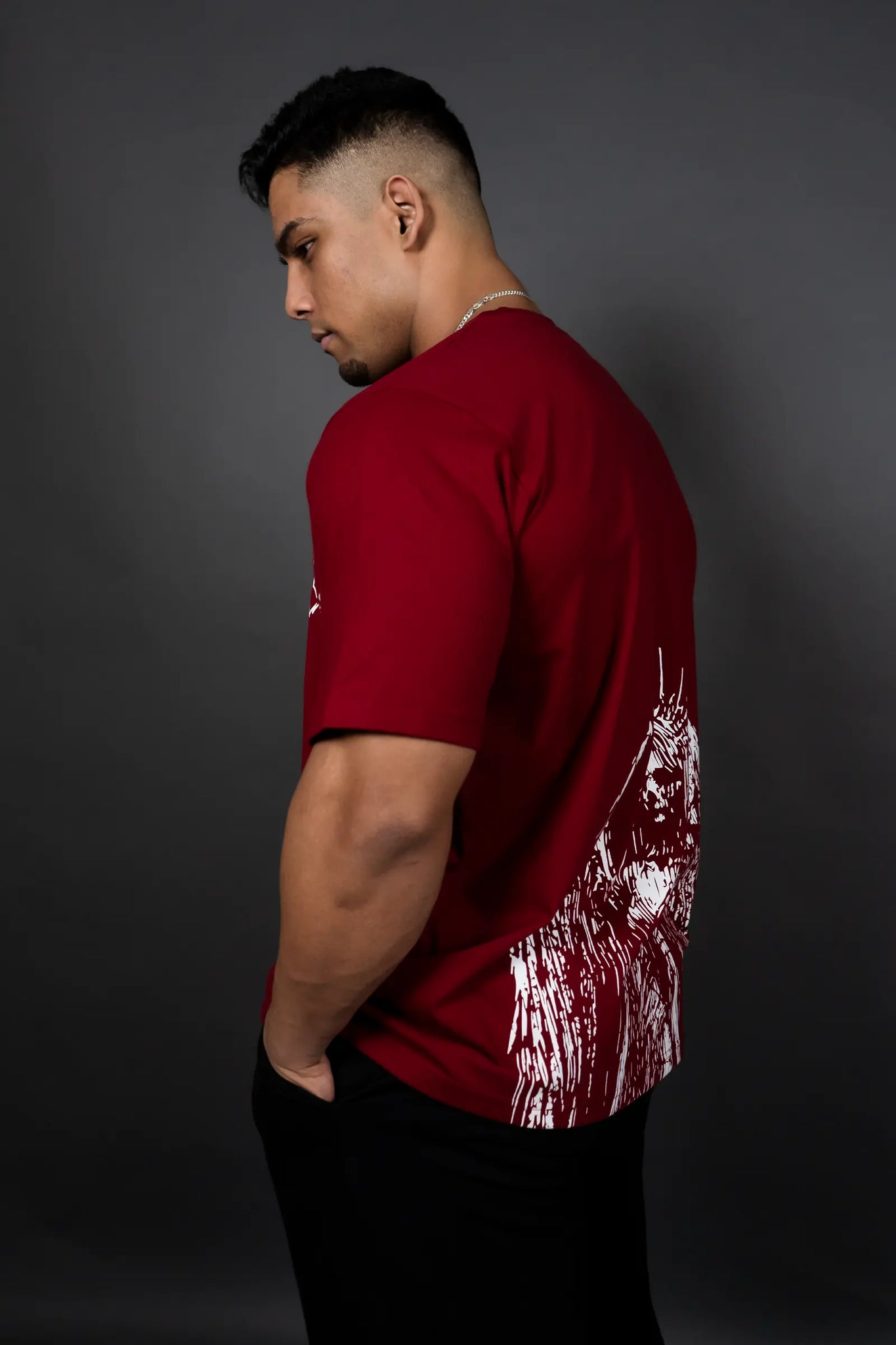 HEAVENLY REBELLION OVERSIZED T-SHIRT (MAROON)