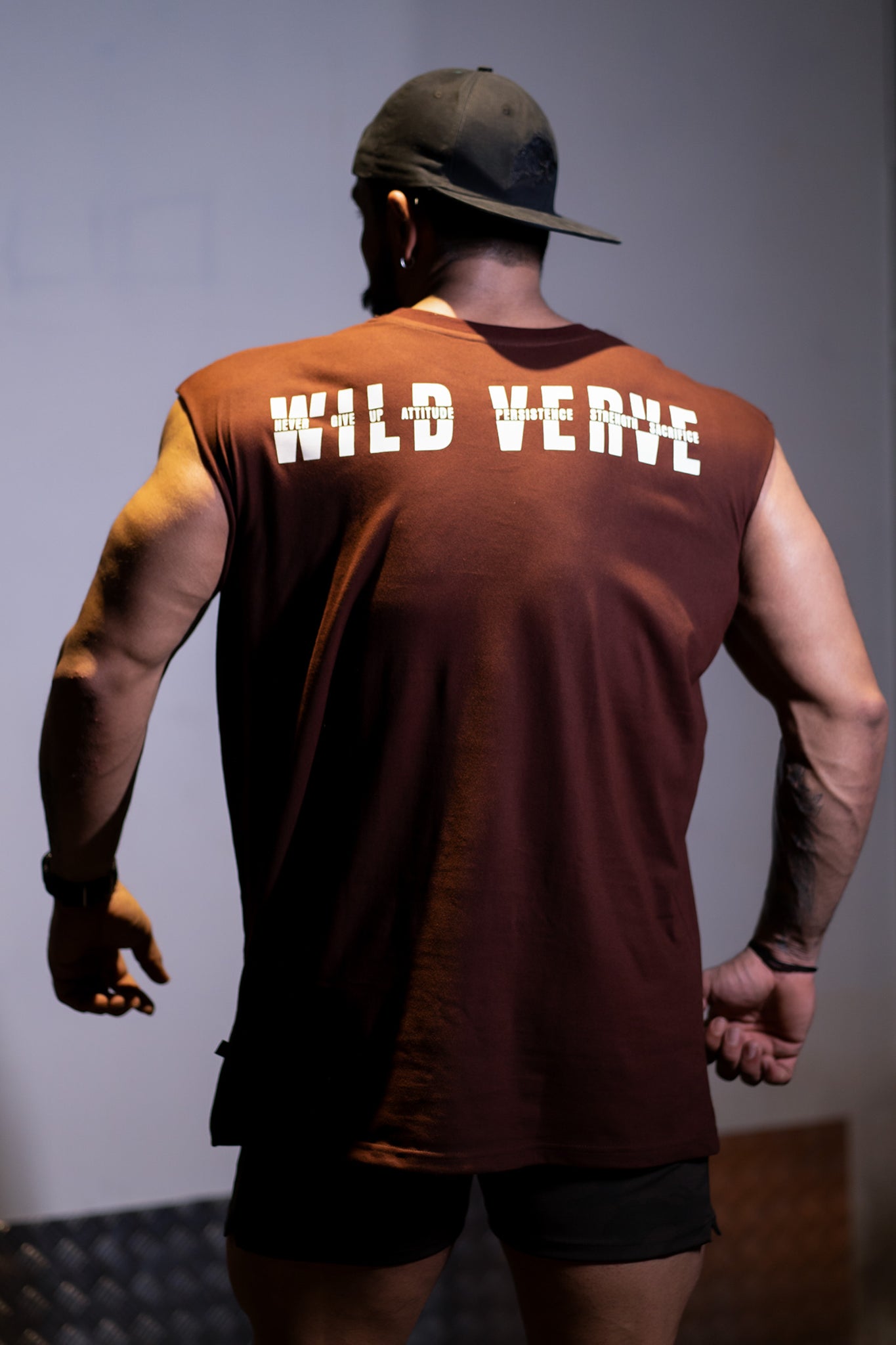 MOTIVATION IS TEMPORARY MUSCLE TEE (BROWN)