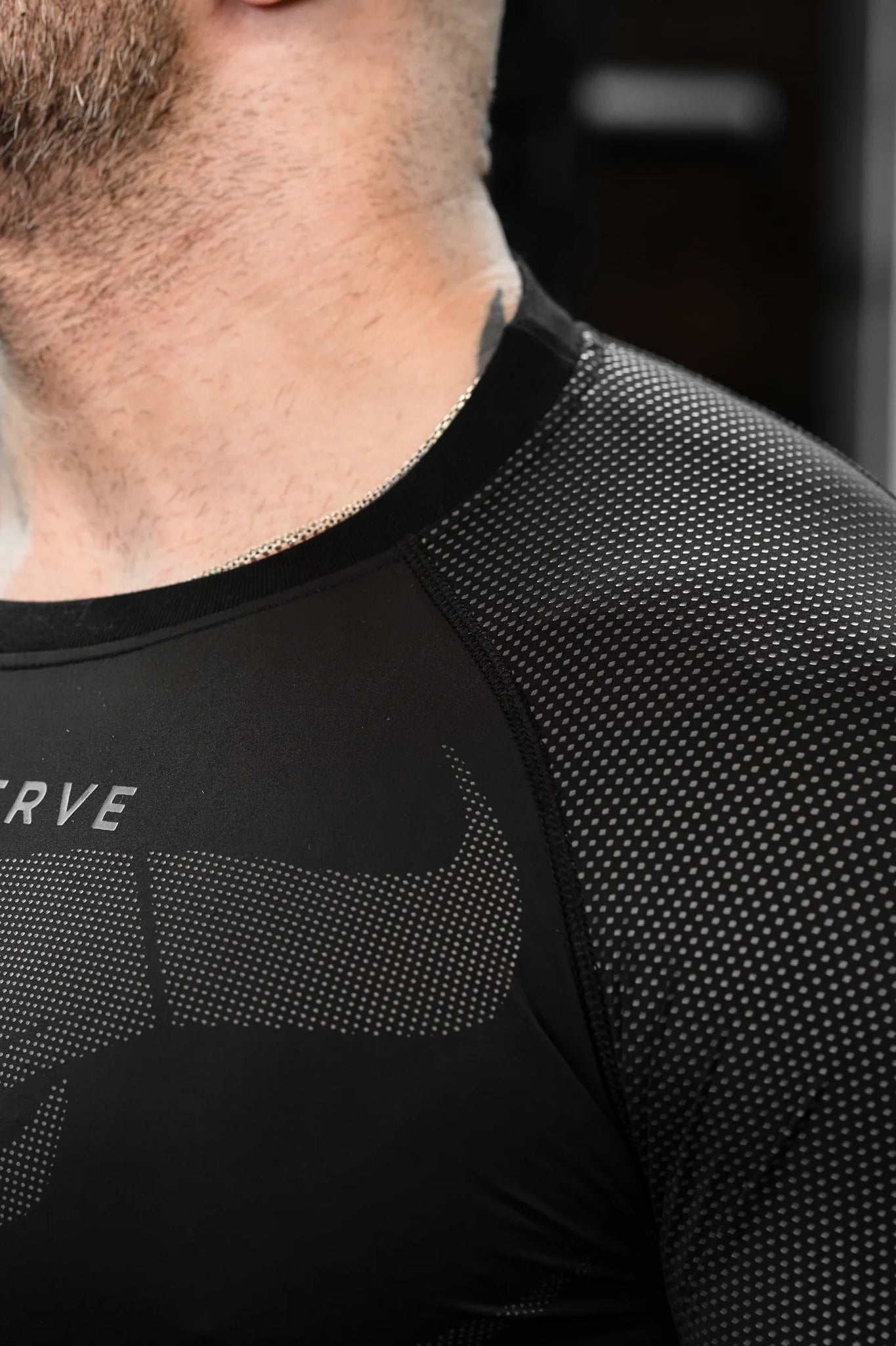 NIGHT PREDATOR COMPRESSION BLACK FULL SLEEVE TEE (BLACK PRINT)