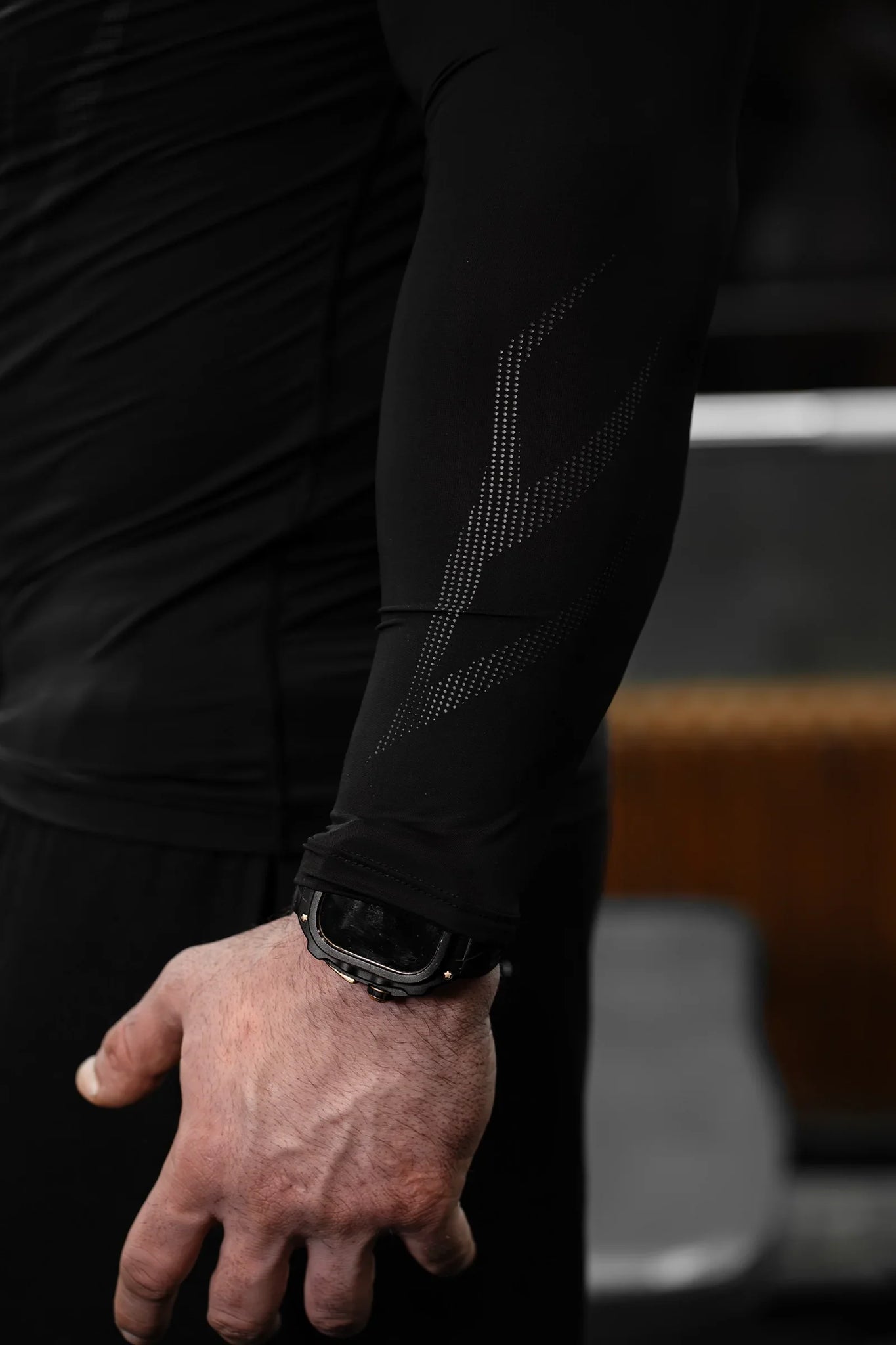 NIGHT PREDATOR COMPRESSION BLACK FULL SLEEVE TEE (BLACK PRINT)