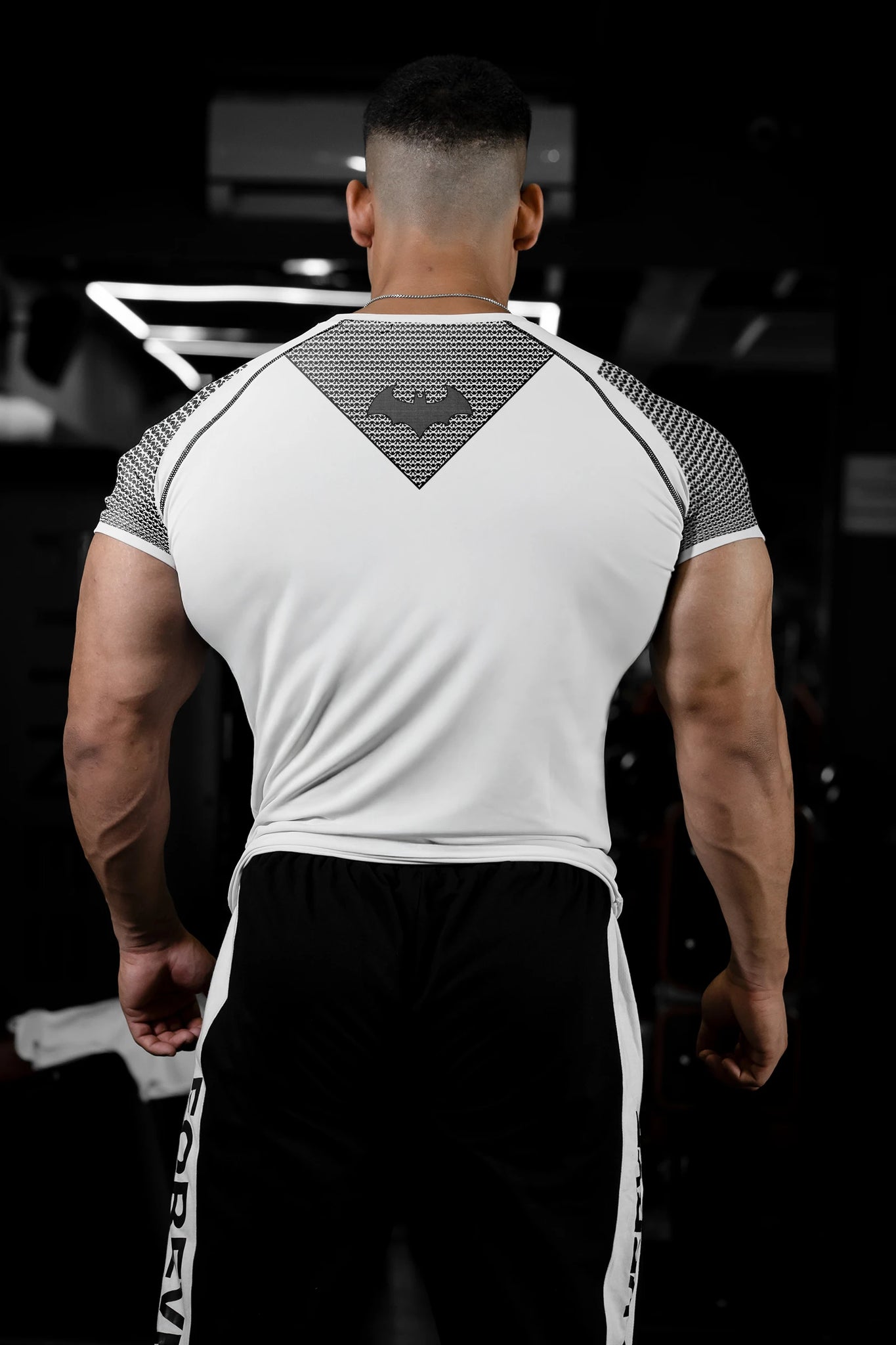 DARK KNIGHT COMPRESSION TEE (WHITE EDITION)