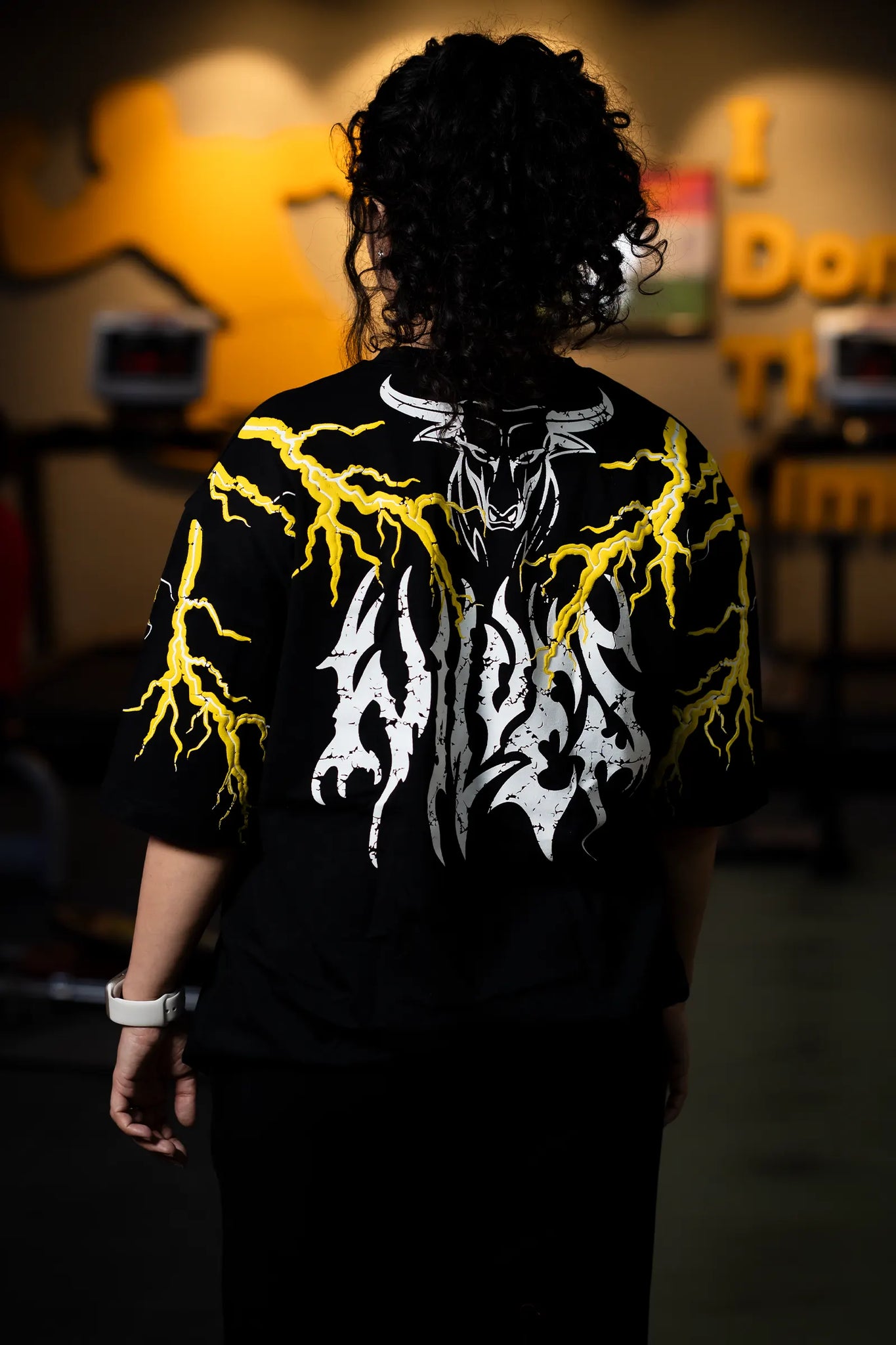 THUNDER STORM OVERSIZED T-SHIRT (BLACK YELLOW)