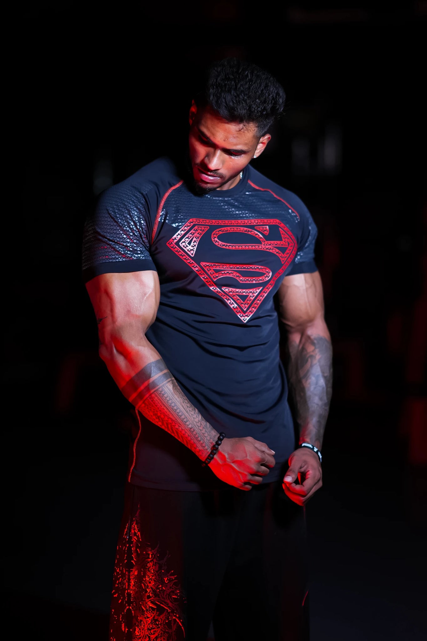 SHADOW SUPERMAN COMPRESSION TEE – RED EDITION