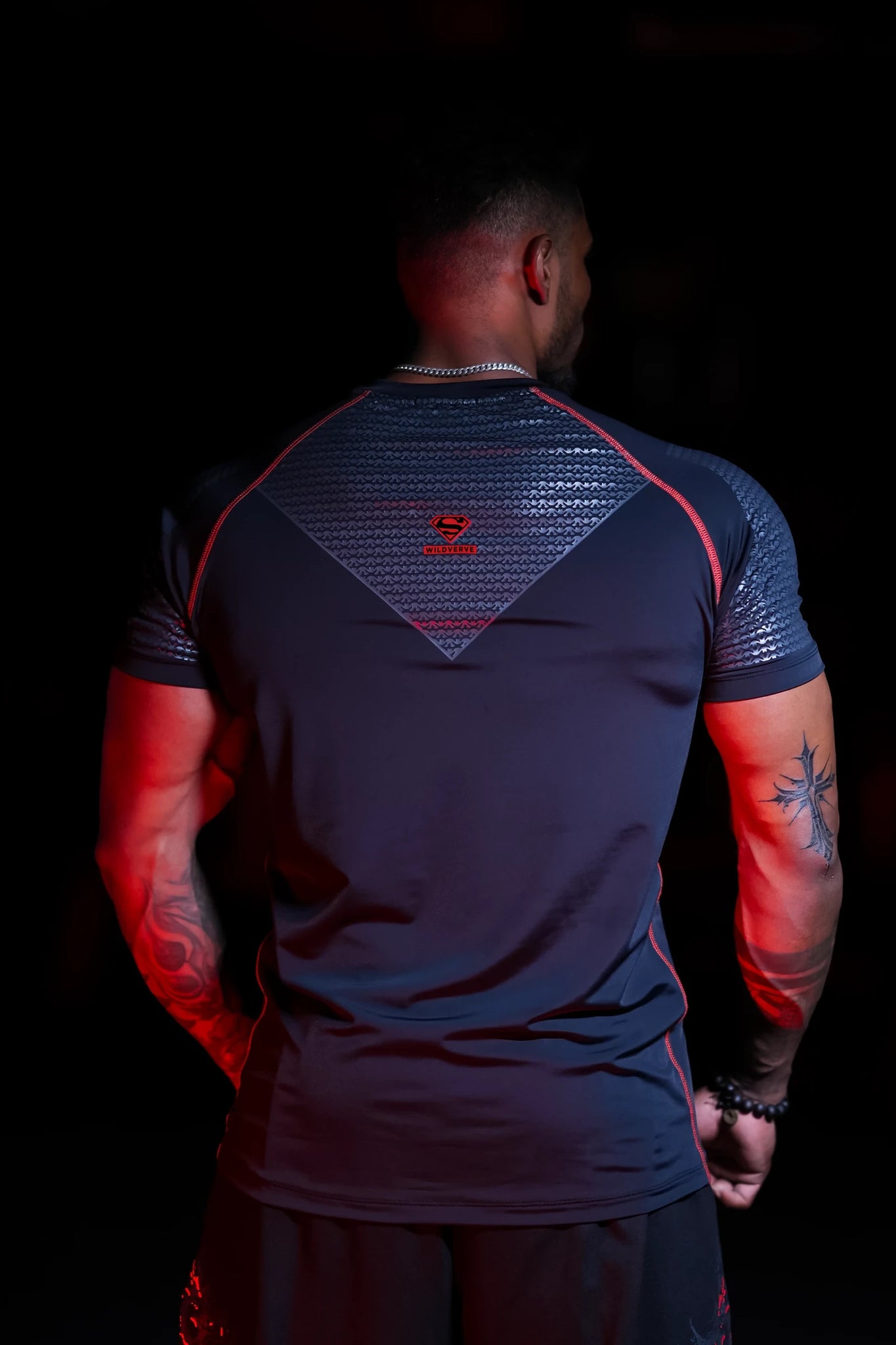SHADOW SUPERMAN COMPRESSION TEE – RED EDITION