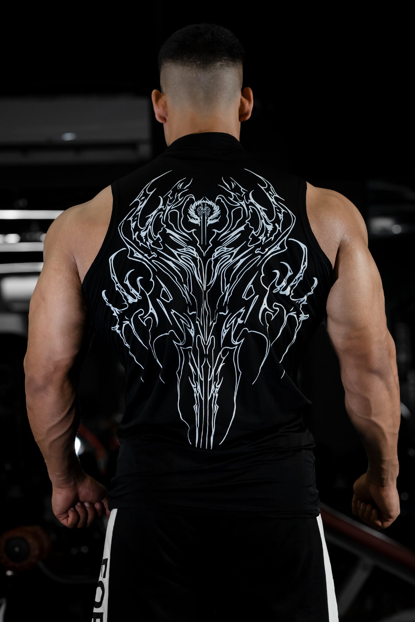 NIGHT WALKER ELITE COMPRESSION FIRE RED PRINT TANK (SHADOW BLACK) - THEWILDVERVE