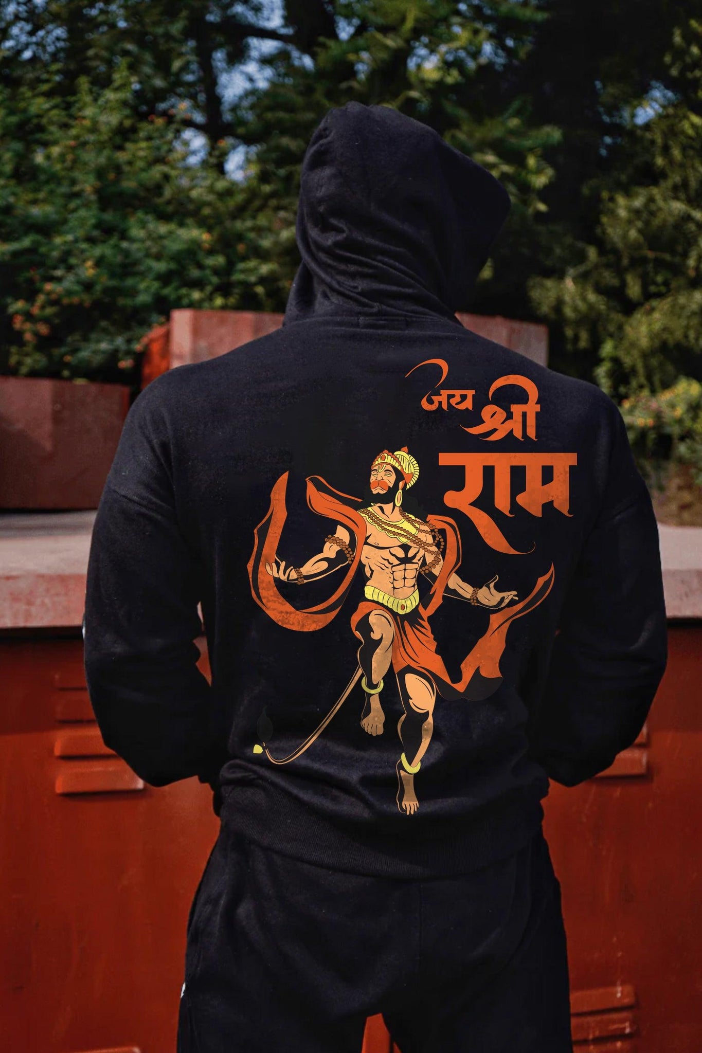 Jai Shree Ram Hanuman Ji Hoodie (BLACK) - Main Image