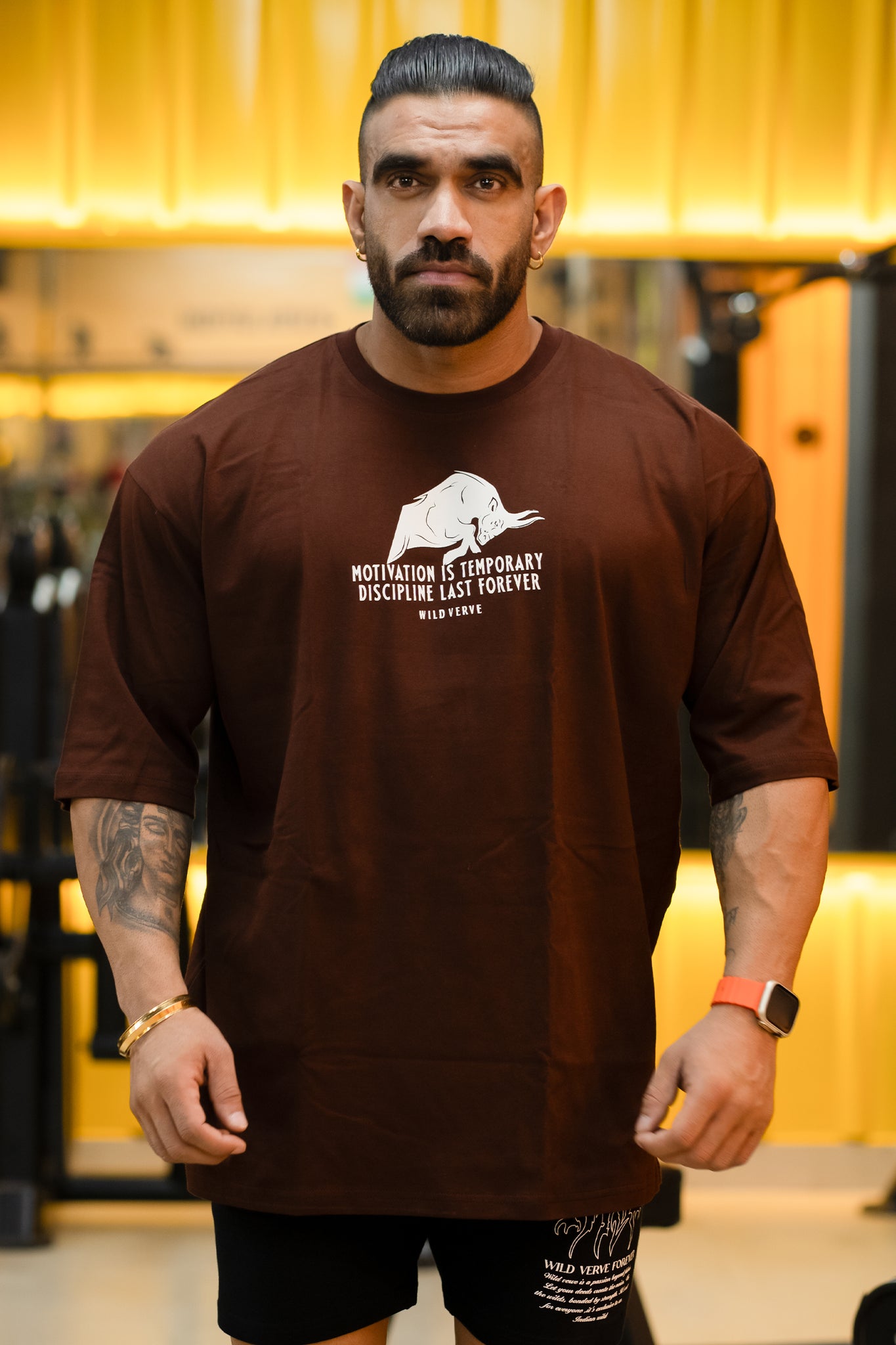 MOTIVATION IS TEMPORARY OVERSIZED T-SHIRT (Brown)