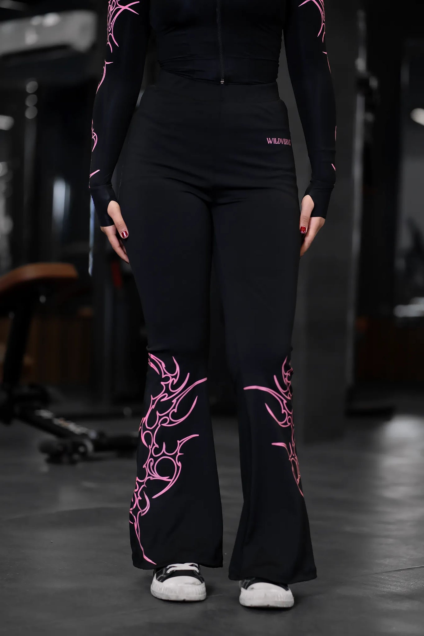 UNCHAINED STORM FLARE LEGGINGS (BLACK PINK)