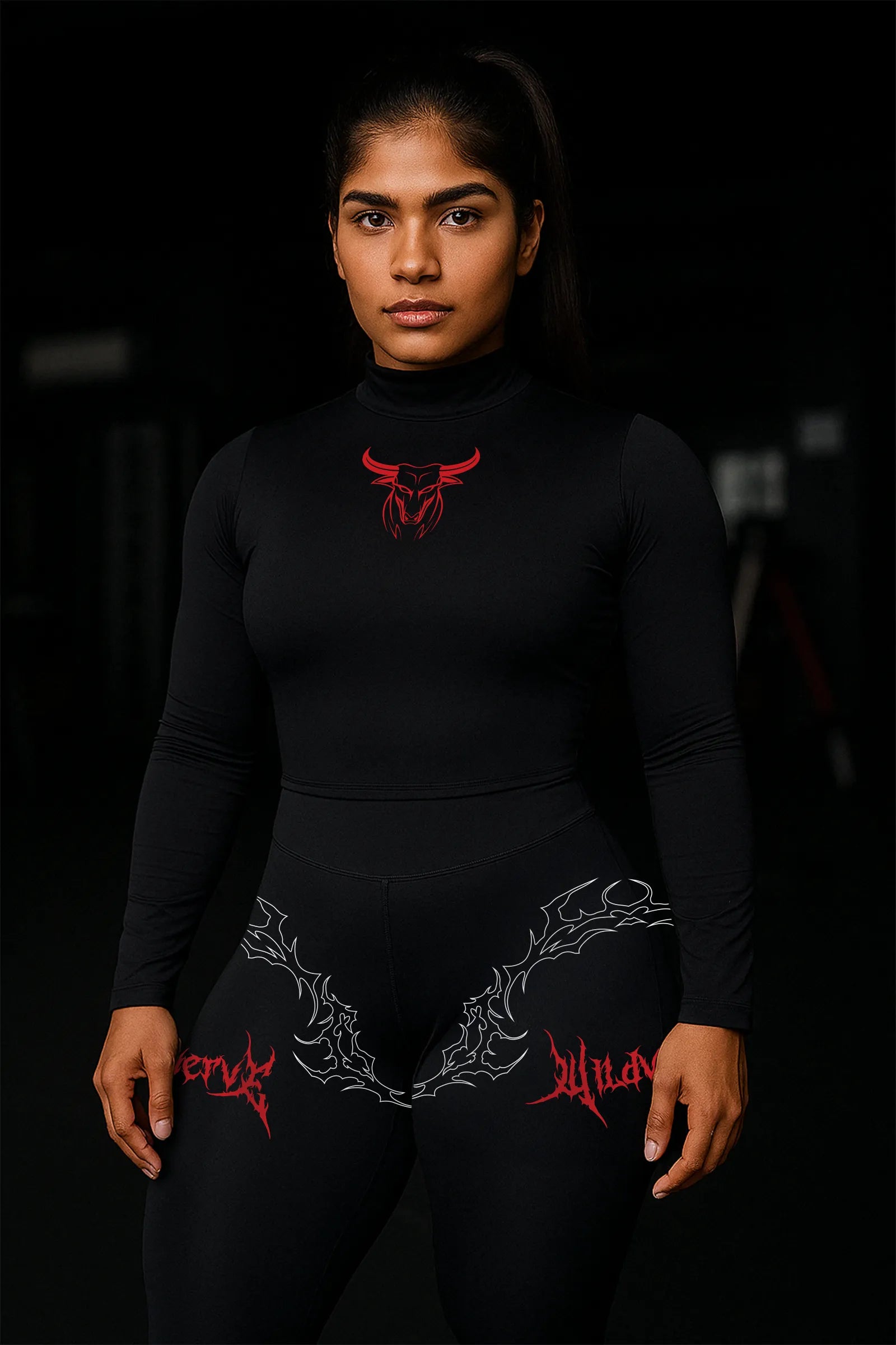 WOMENS VERVE CORE HIGH-NECK FULL SLEEVE COMPRESSION (BLACK)