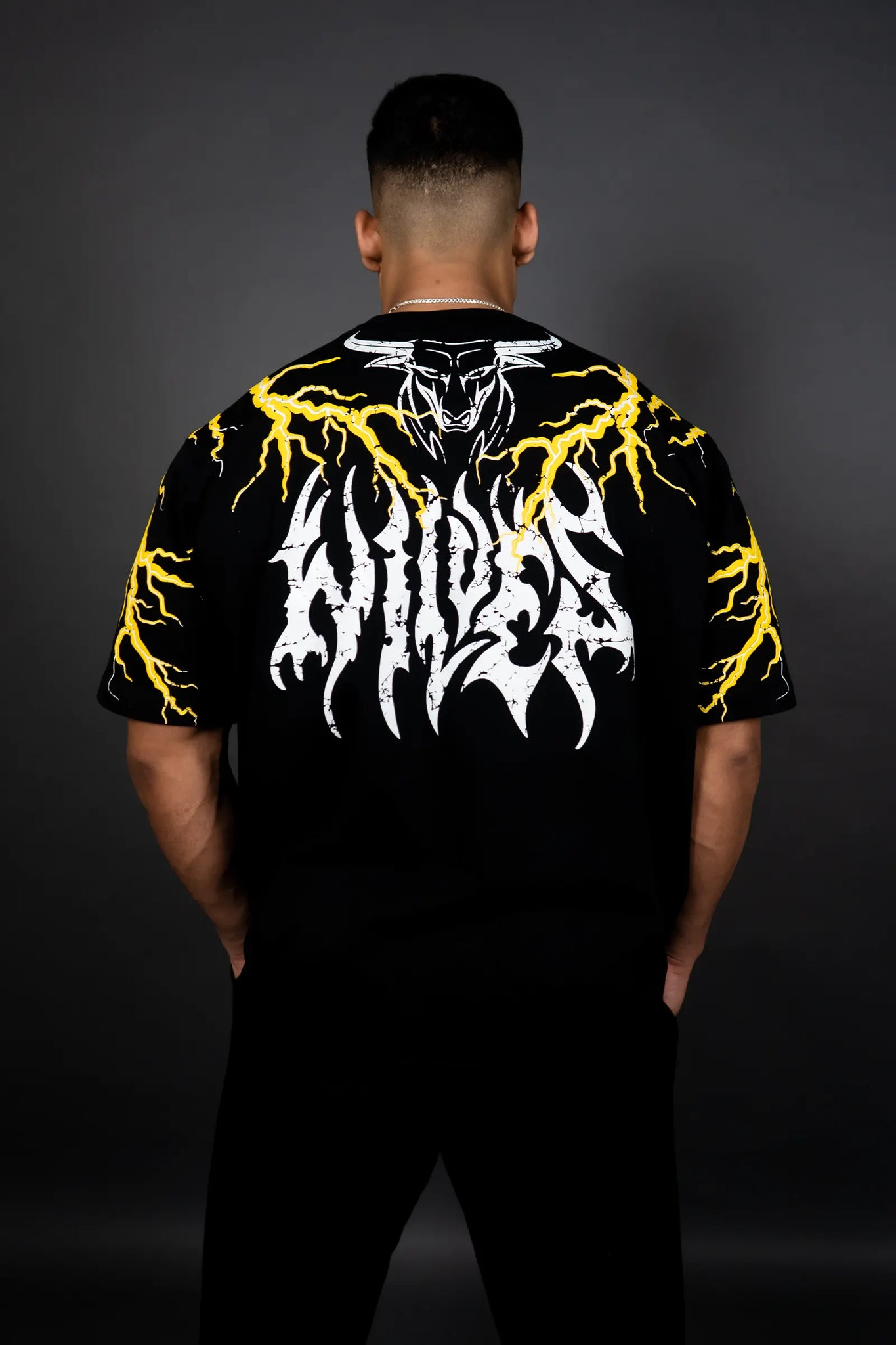 THUNDER STORM OVERSIZED T-SHIRT (BLACK YELLOW)