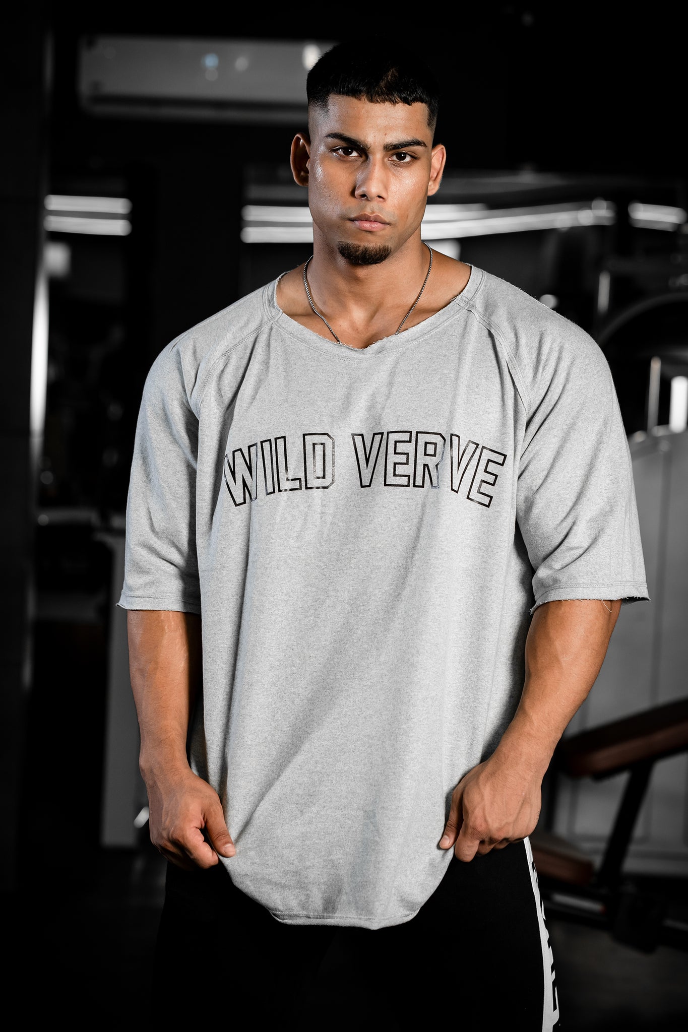 WILD VERVE NIGHT WALKER OVERSIZE TEE (GREY MELANGE) - THEWILDVERVE