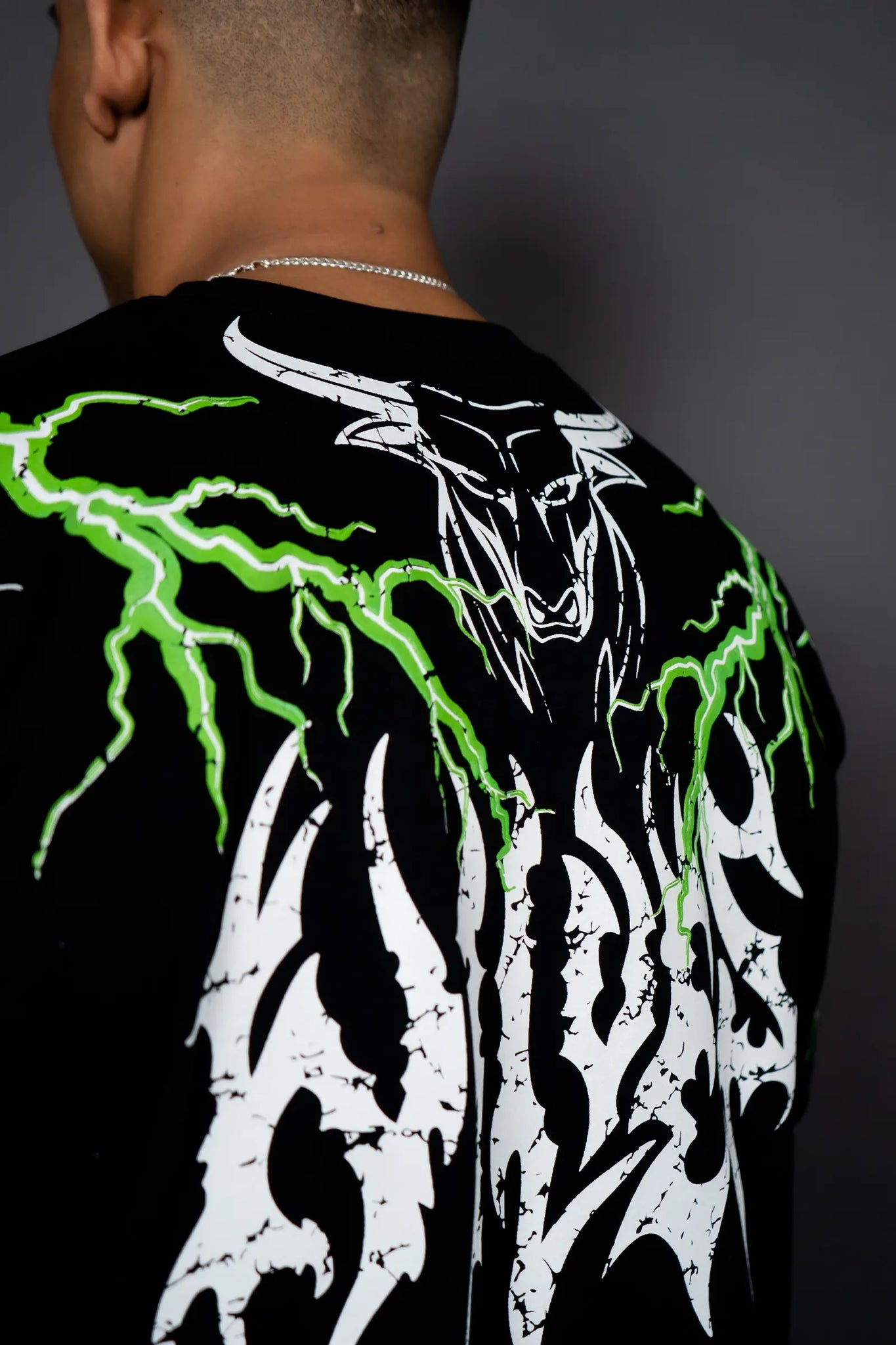 THUNDER STORM OVERSIZED T-SHIRT (BLACK GREEN)