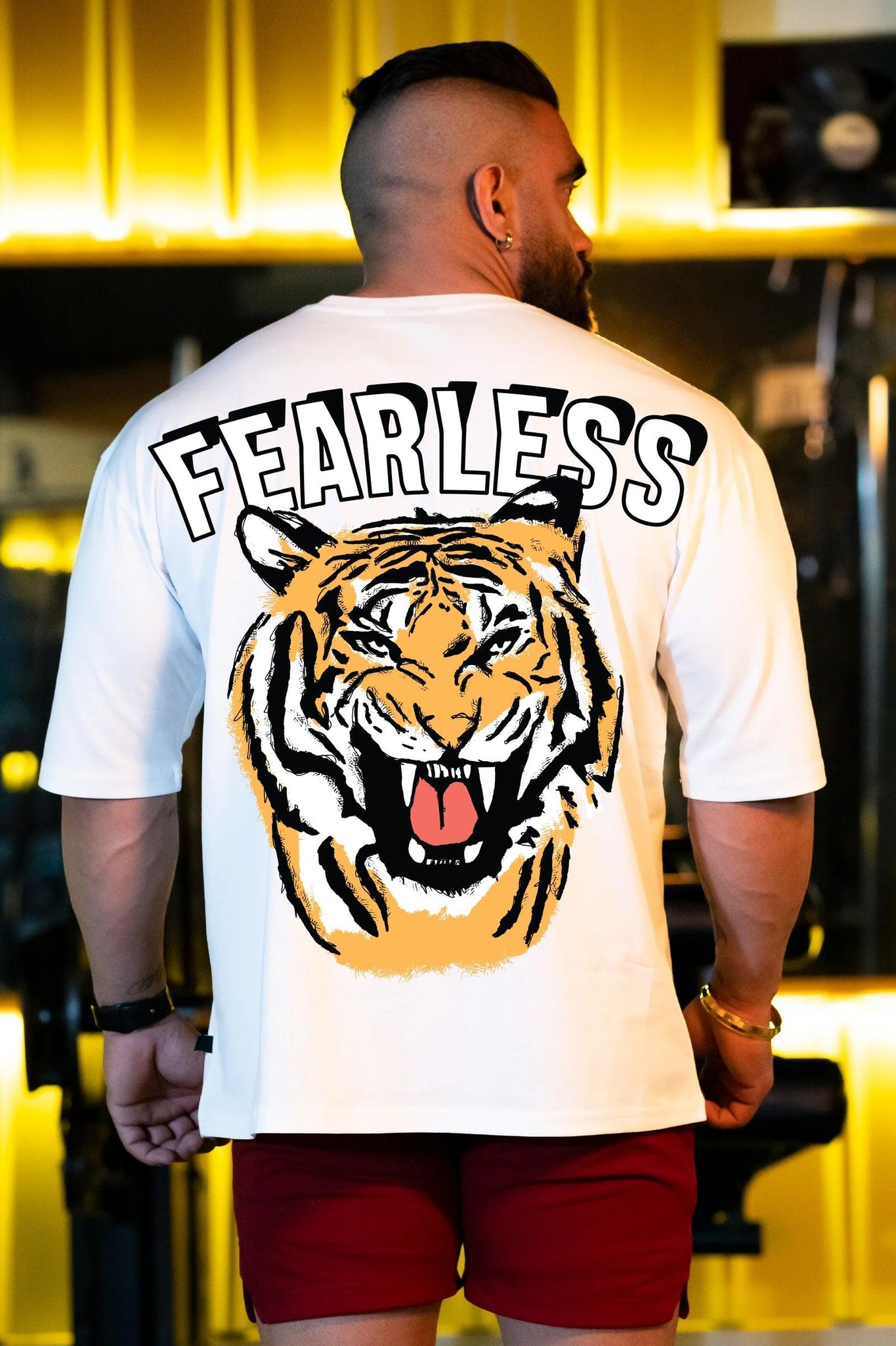 Fearless Roar Oversized T-shirt (White) - THEWILDVERVE