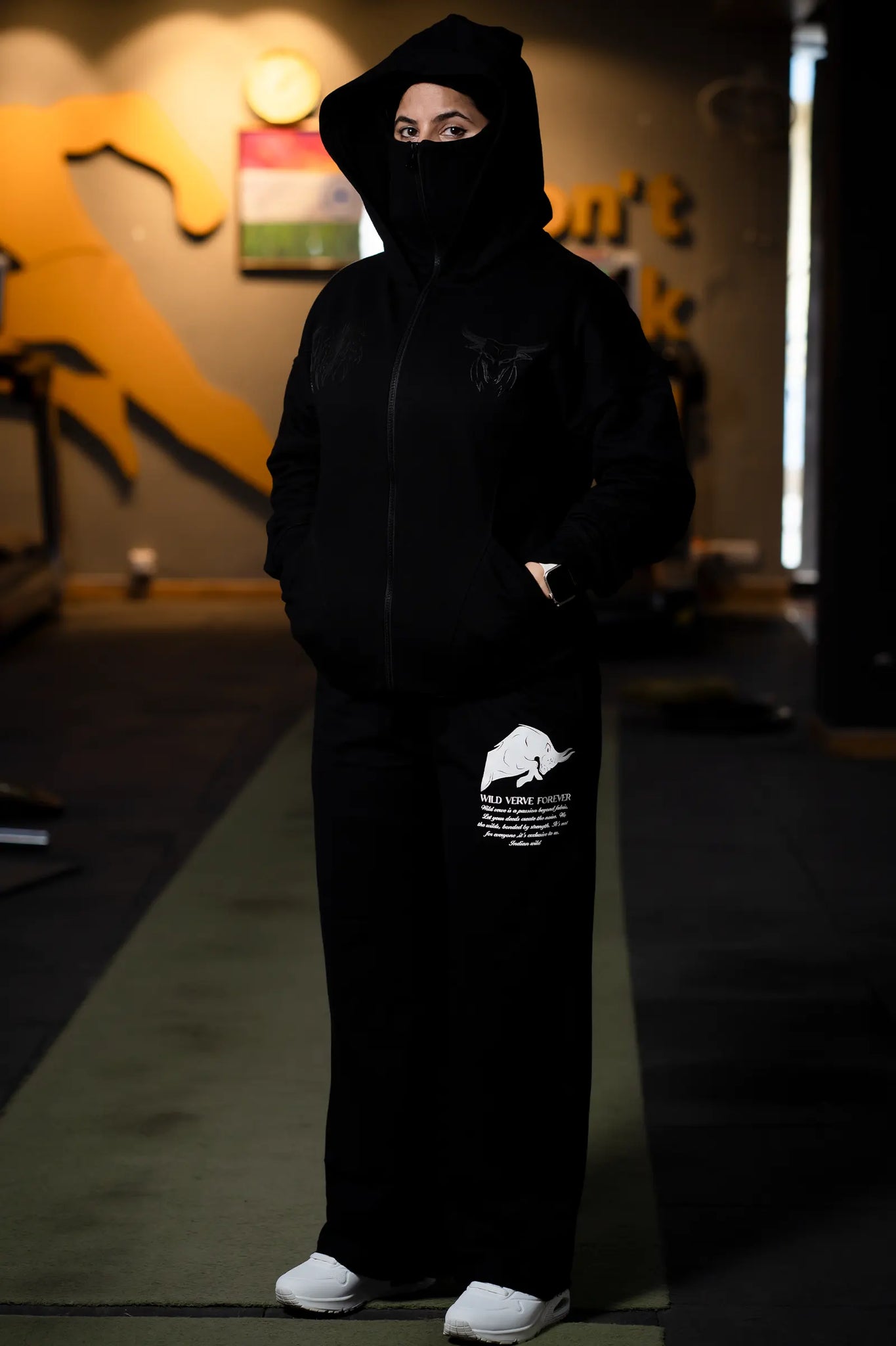 GHOST WARRIOR ZIPPER HOODIE (BLACK)