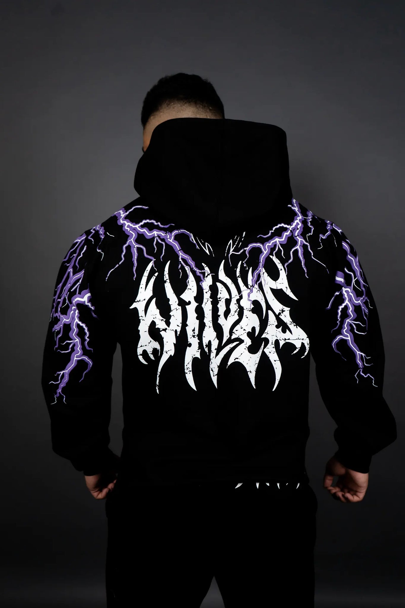 THUNDER STORM HOODIE (BLACK PURPLE)