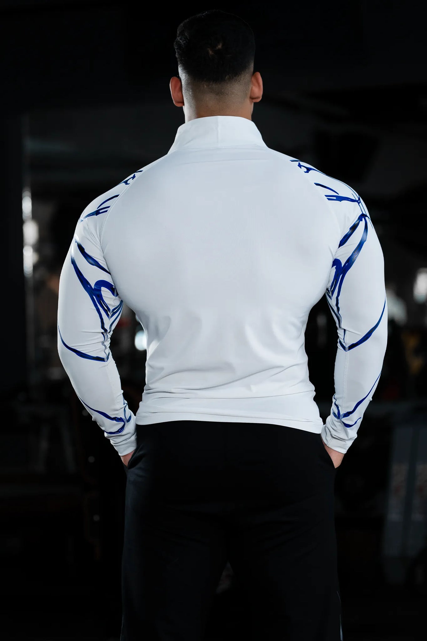 DARK ECLIPSE QUARTER-ZIP WHITE COMPRESSION (PHANTOM BLUE)