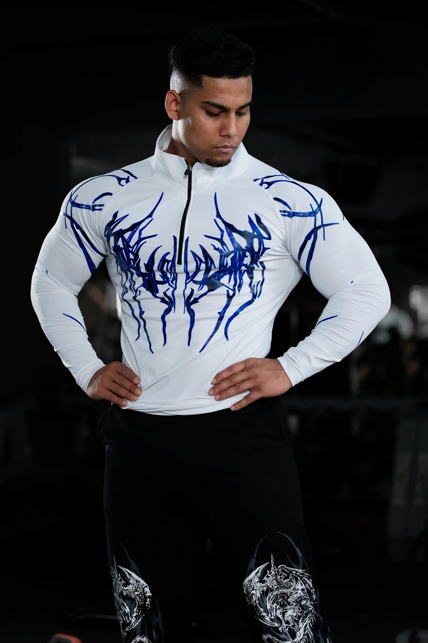 DARK ECLIPSE QUARTER-ZIP WHITE COMPRESSION (PHANTOM BLUE)