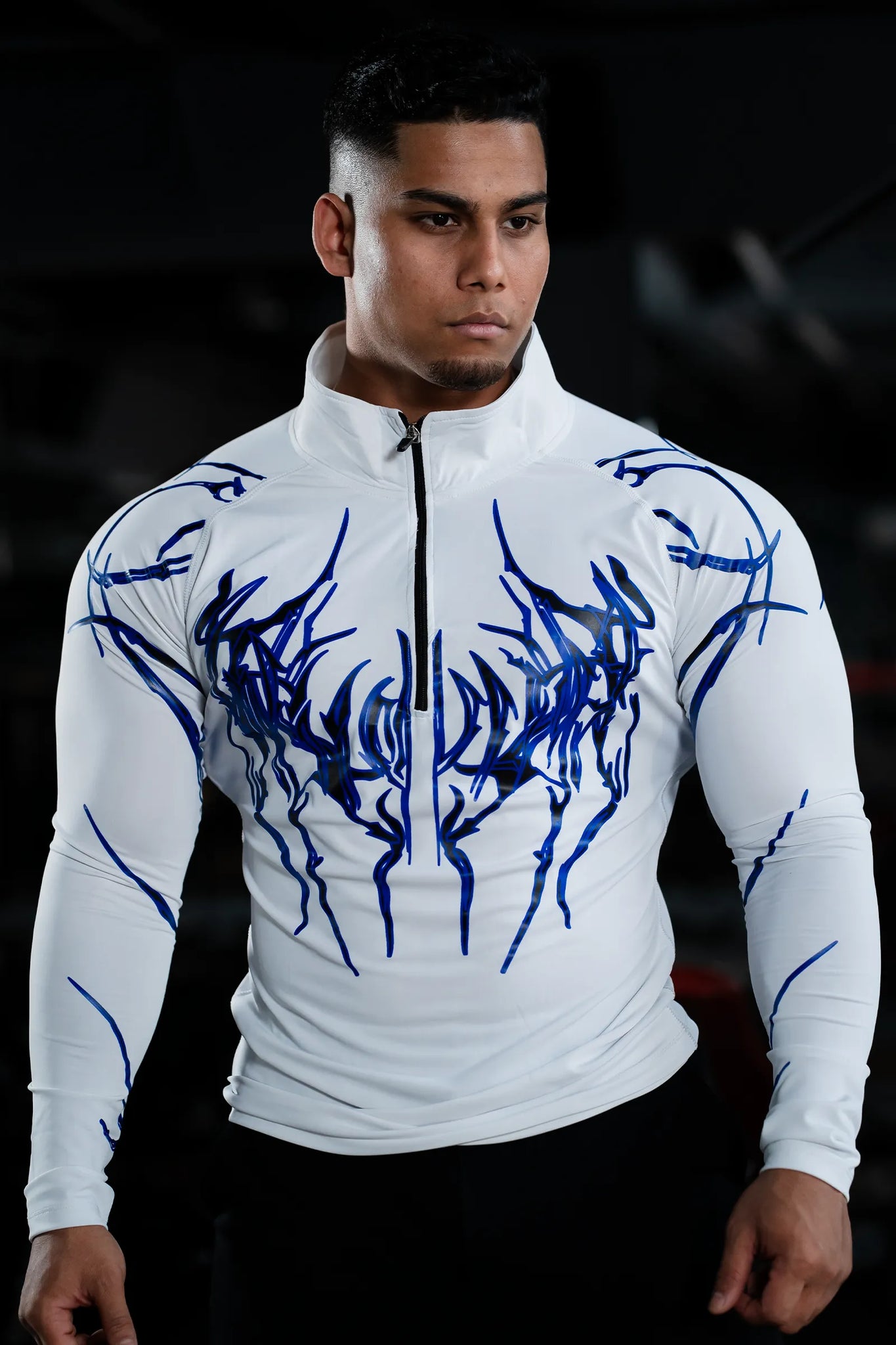 DARK ECLIPSE QUARTER-ZIP WHITE COMPRESSION (PHANTOM BLUE)