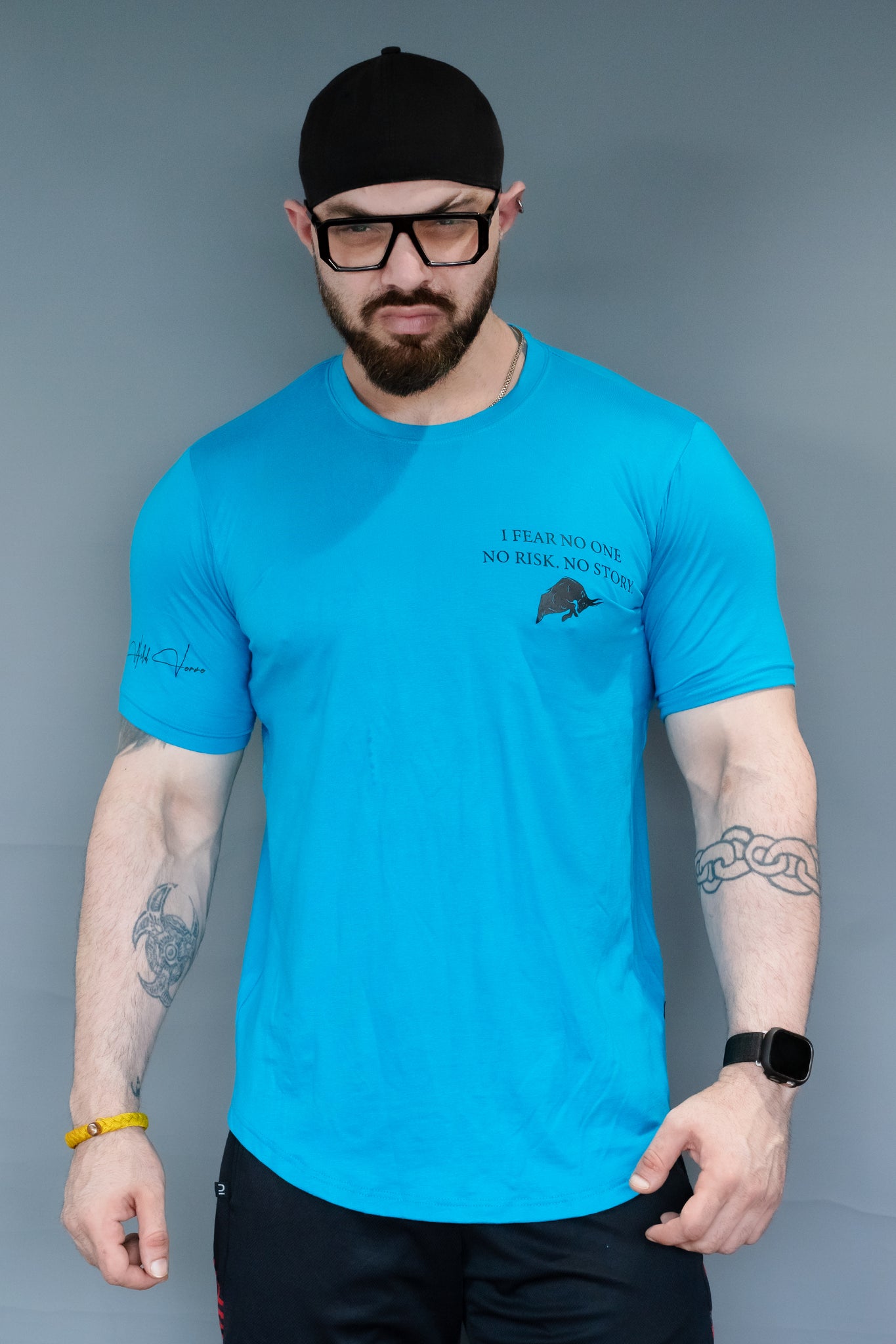 I FEAR NO ONE WILD VERVE SIGNATURE T-SHIRT (FRENCH BLUE)