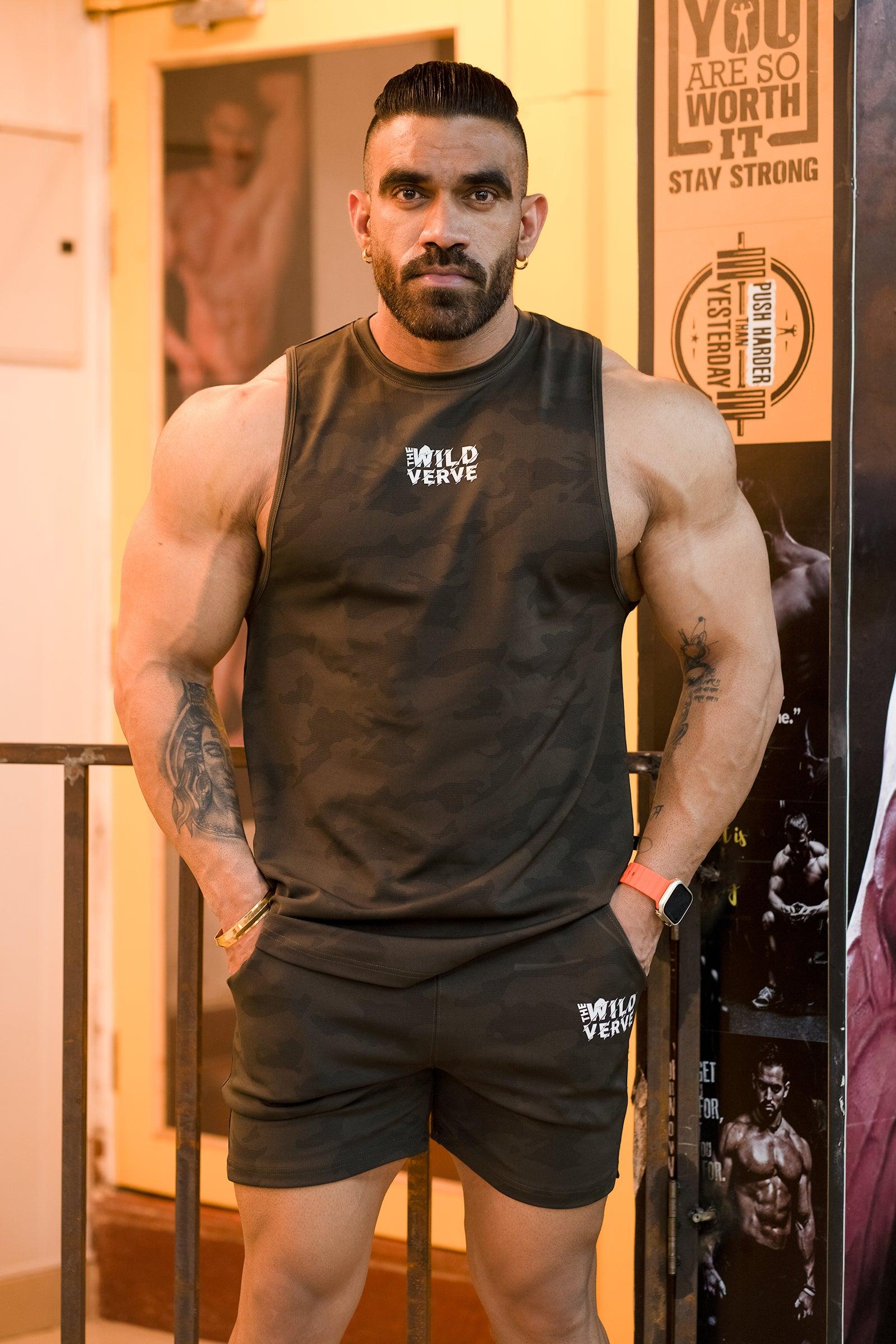CAMOUFLAGE Tank And Classic Short Coord (Brown) - THEWILDVERVE