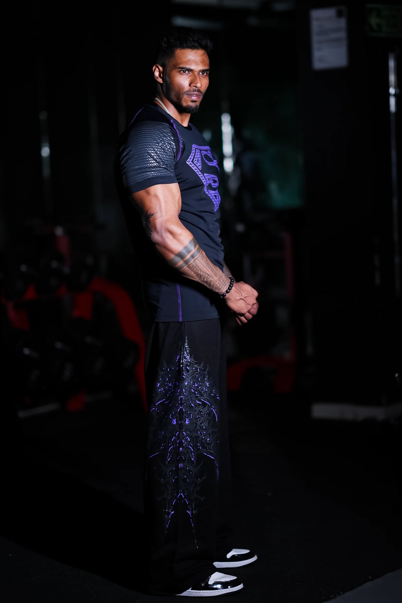 WILDVERVE BLOODFORGED SWEATPANTS (BLACK PURPLE)
