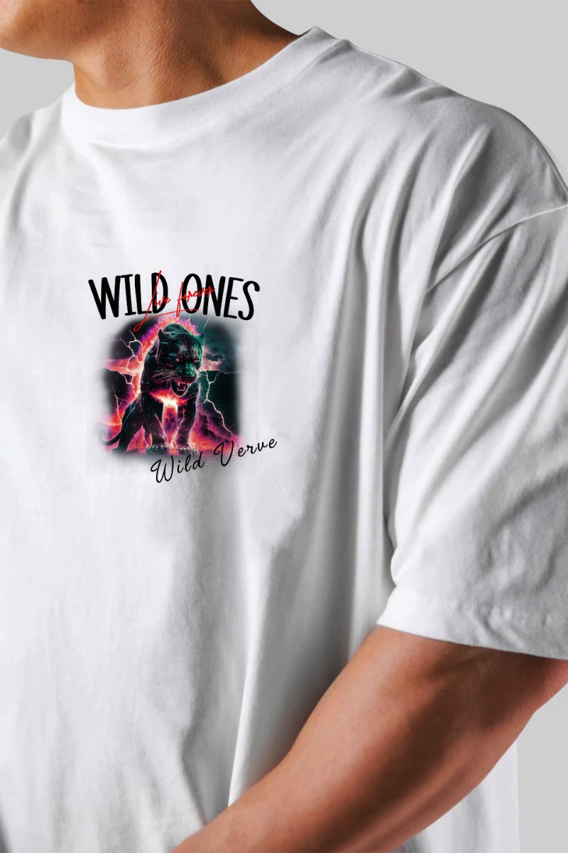 Wild One Panther Oversized T-shirt (White)