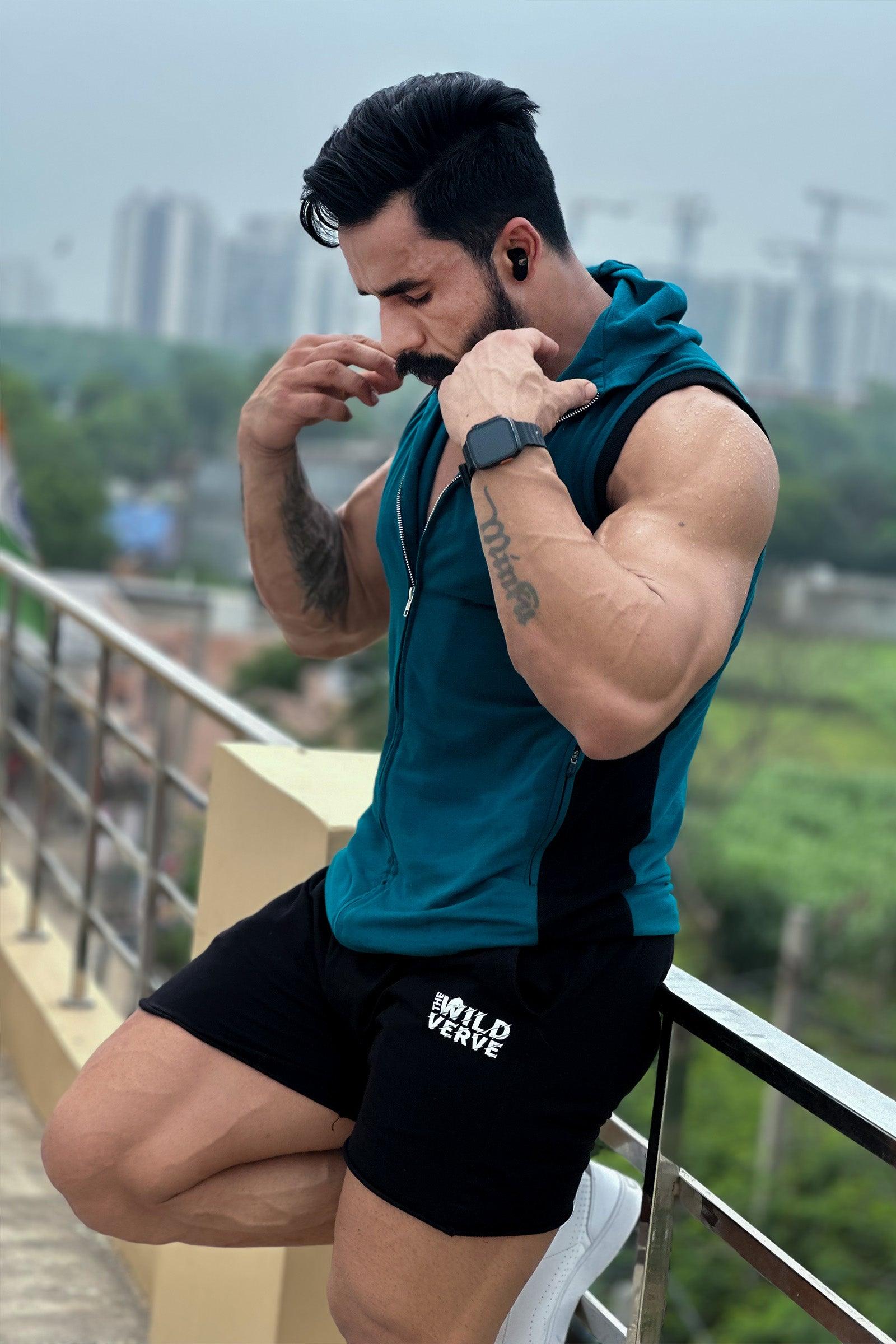 Alpha Sleeveless Dual Color Jacket (Dark Teal) - THEWILDVERVE