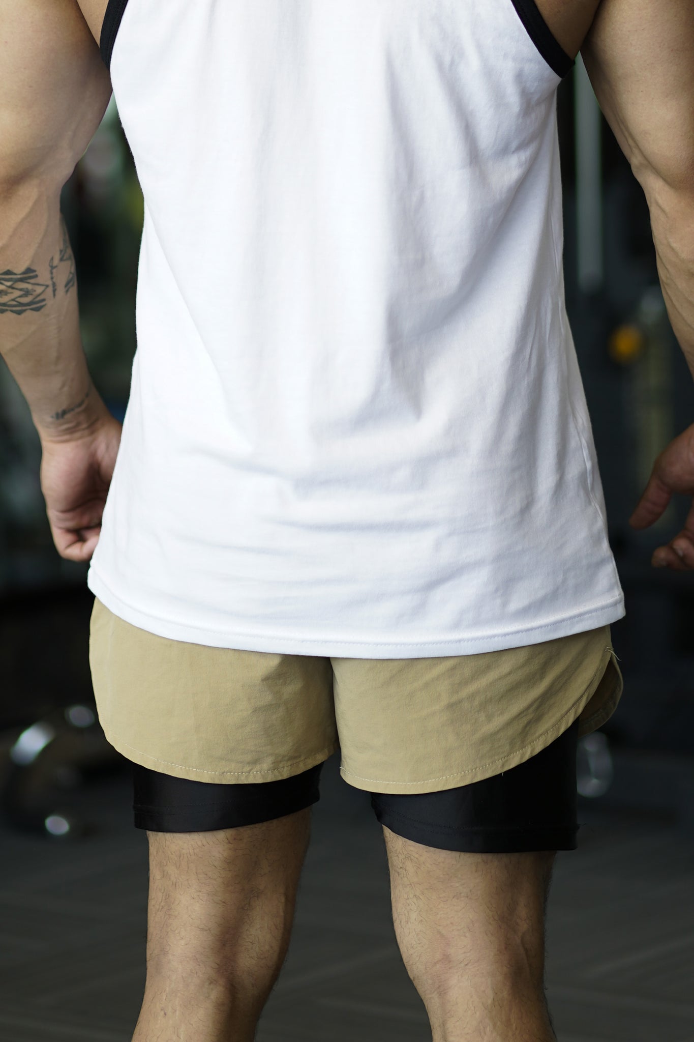 Sporty Signature Bull Wild 2-In-1 Shorts (Beige)