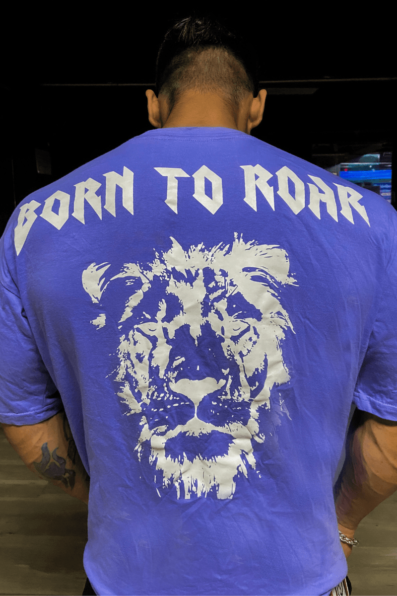 Born To Roar Oversized T-shirt (Blueberry) - THEWILDVERVE