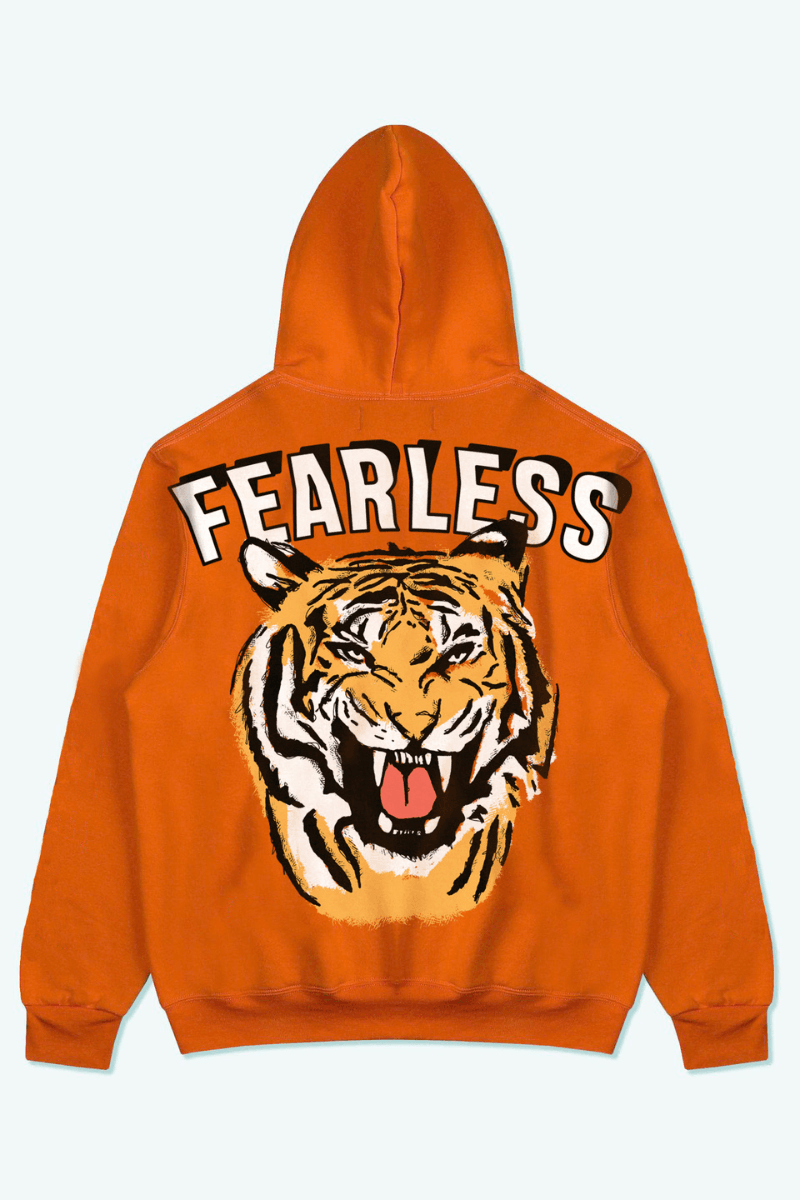 Fearless Roar Oversized Hoodie (Orange) - THEWILDVERVE