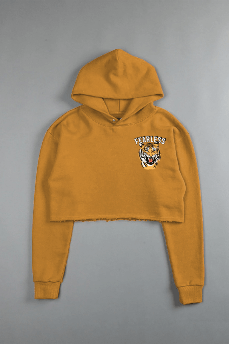 Mustard clearance cropped hoodie